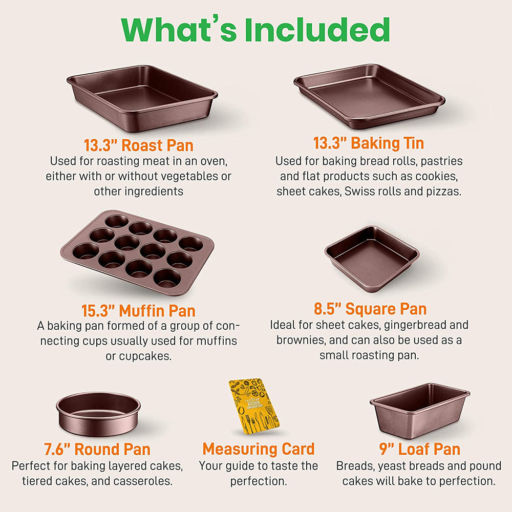 NutriChef Nonstick Kitchen Cookware Pots & Pans, 20 Piece Set, Bronze (Open Box) - VMInnovations