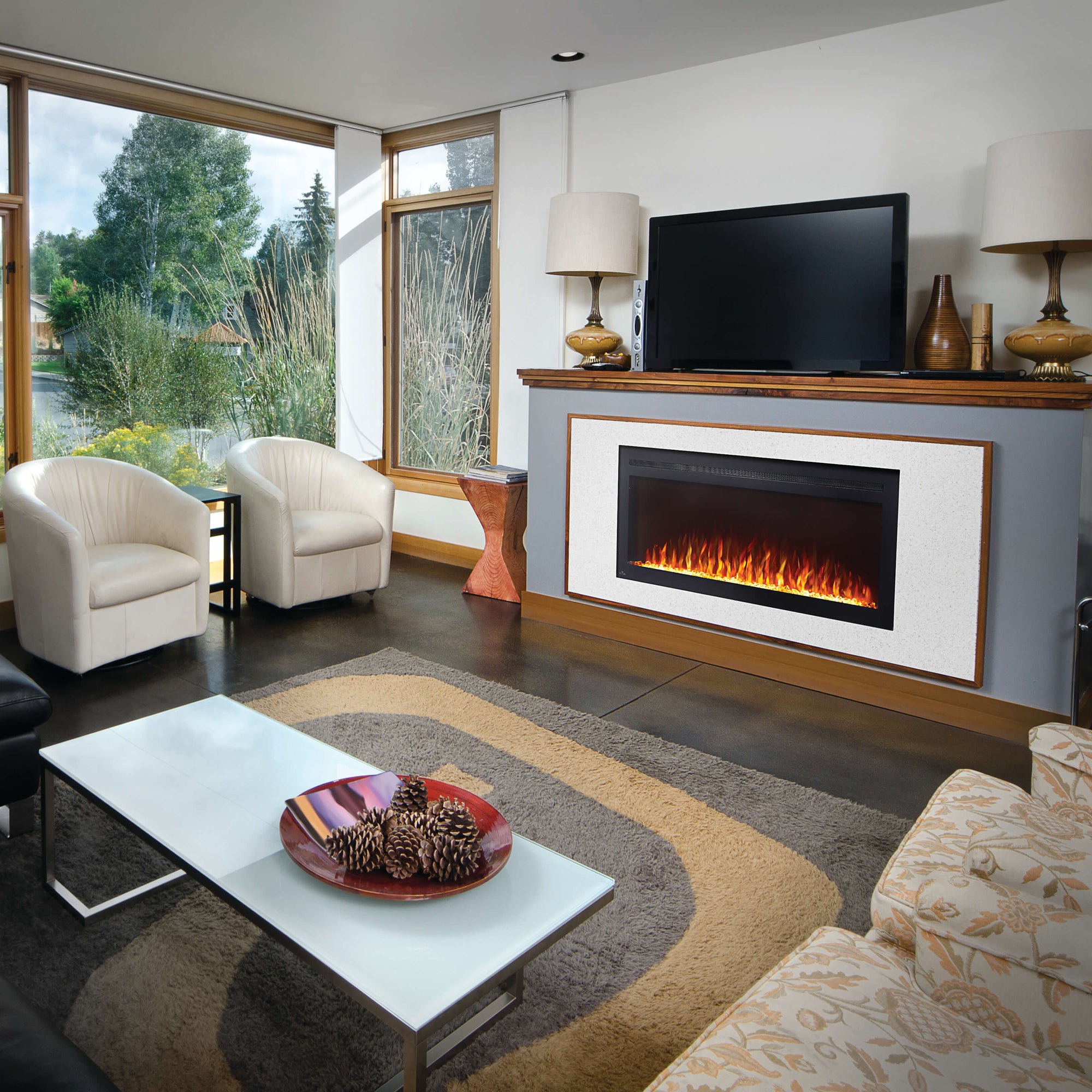 Napoleon NEFL42HI Purview 42 Inch Linear Electric Wall Mount Fireplace w/ Remote