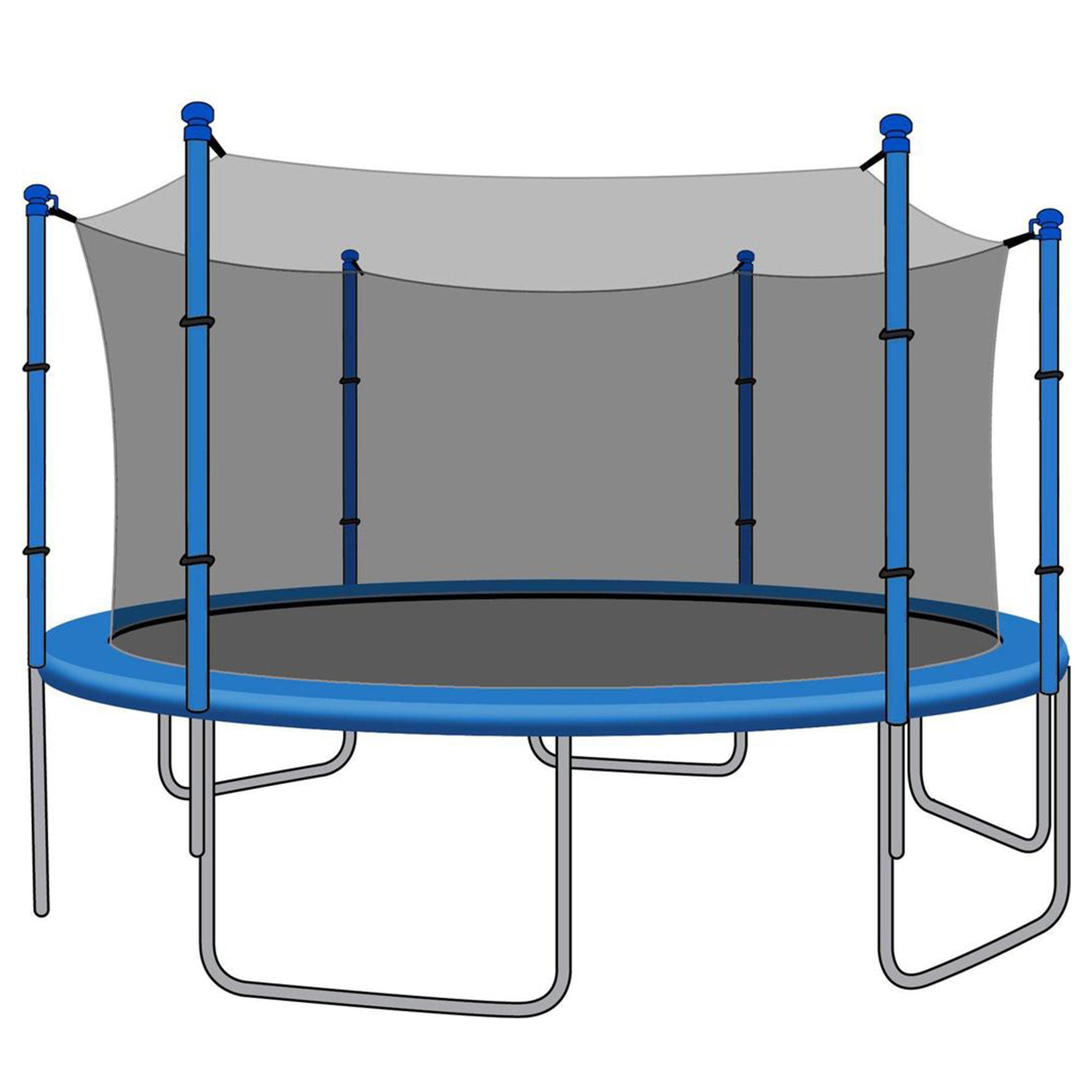 SkyBound Round Trampoline Net w/6 Enclosure Poles for 12ft Frames (Open Box)