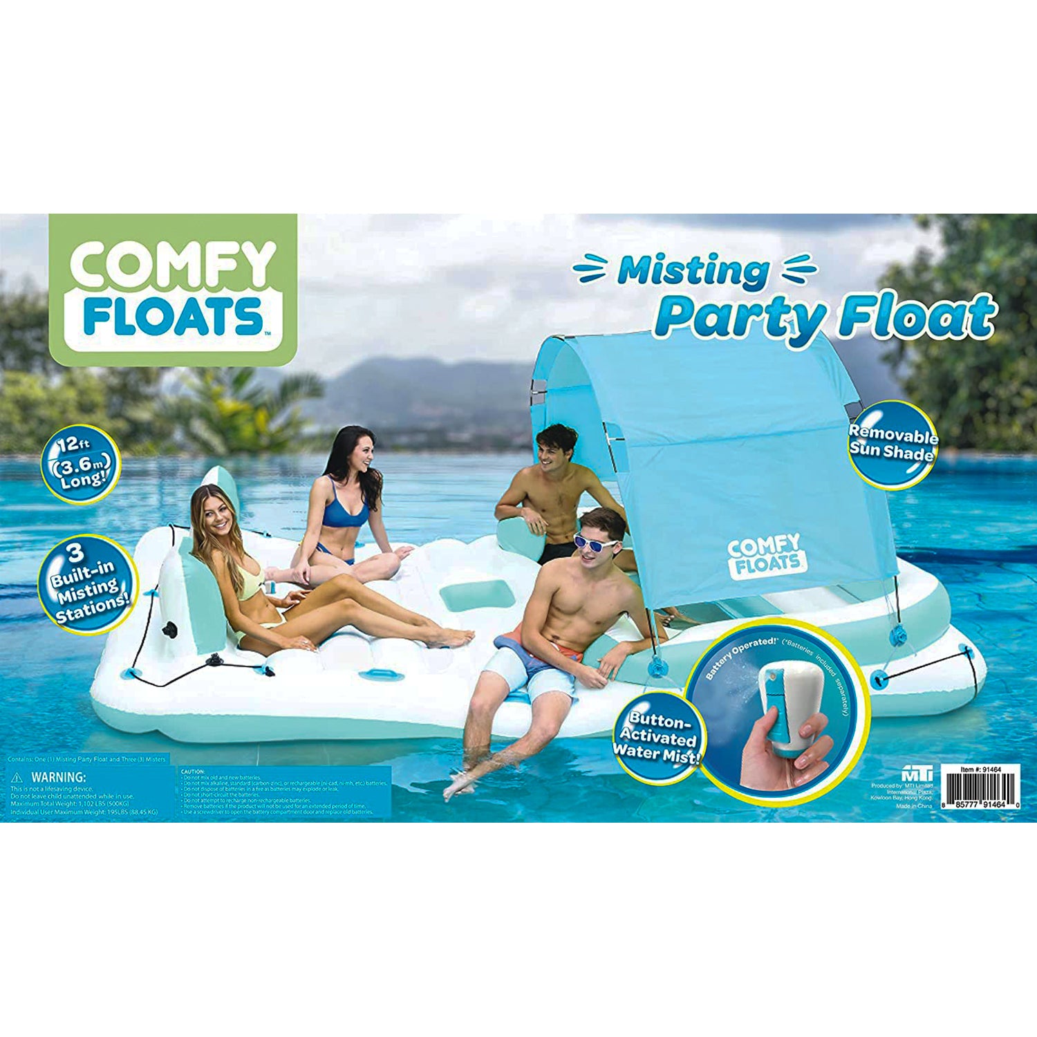 COMFY FLOATS 13 Foot Misting Inflatable Float, Green (For Parts) - VMInnovations