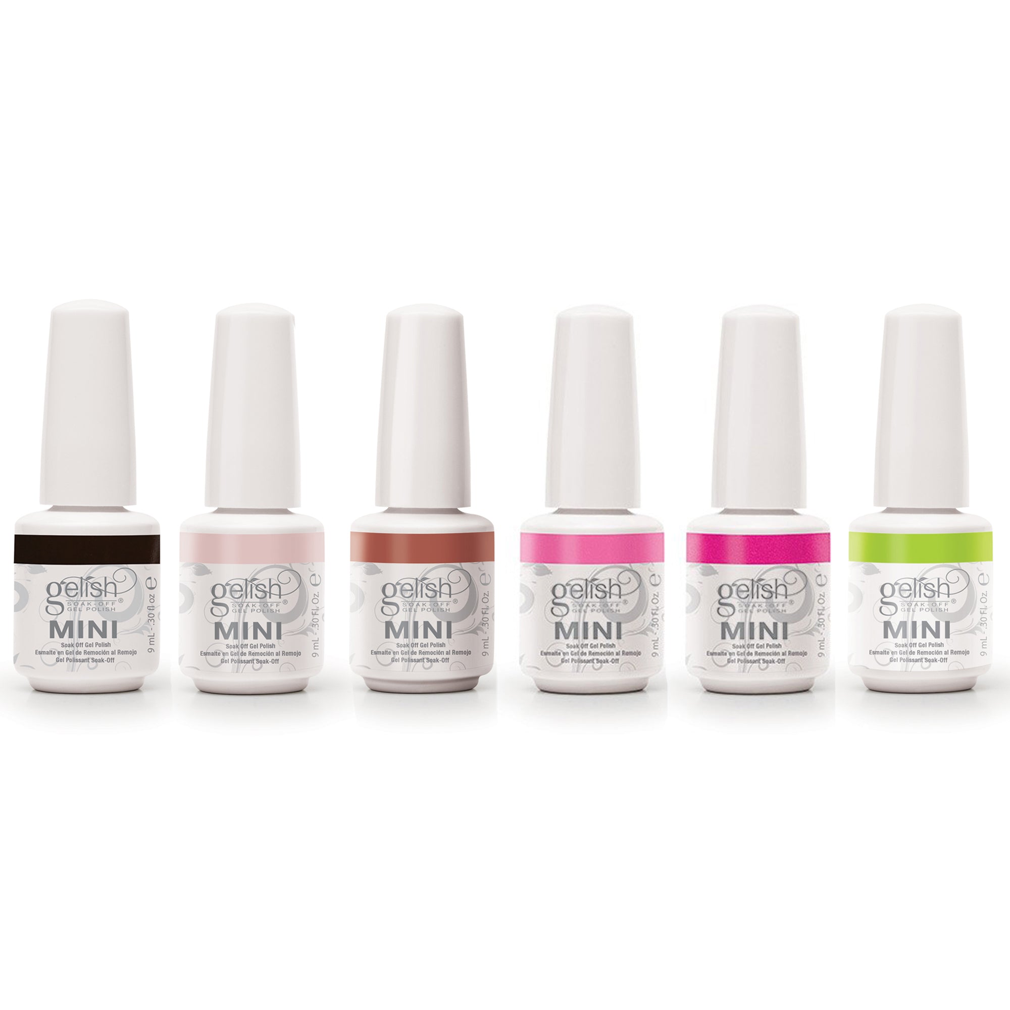Gelish Mini Passion Collection 9 mL Soak Off Gel Nail Polish Set & Basix Care - VMInnovations