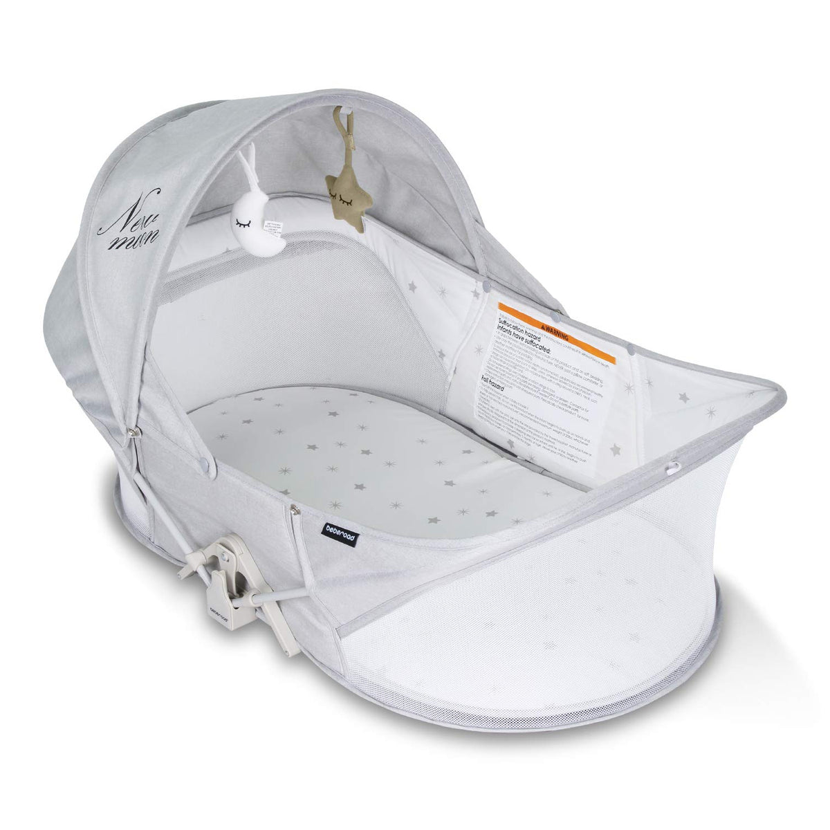 Beberoad Portable Foldable Newborn Bassinet w/ Mosquito Net, Light Gray (Used)