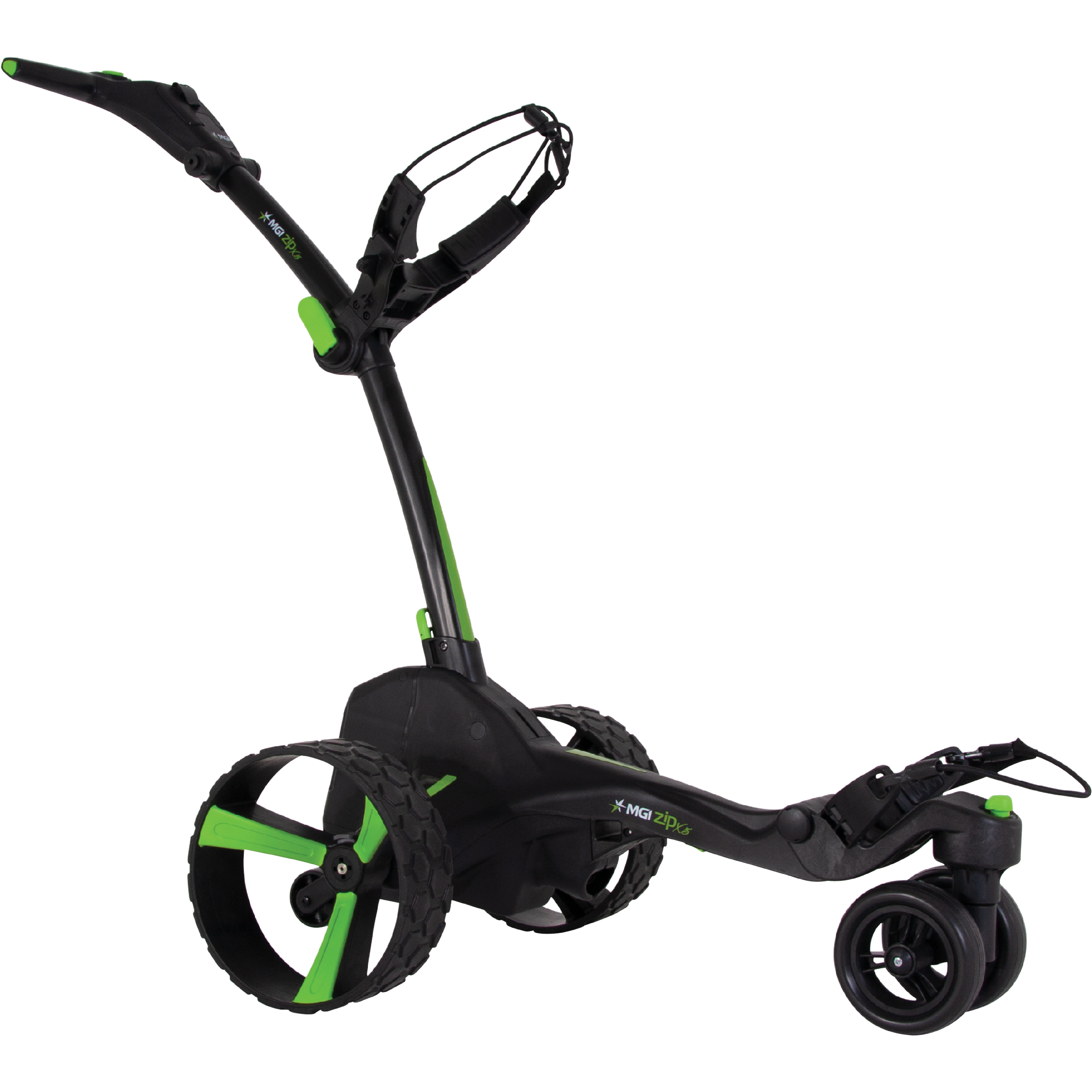MGI Zip X5 Electric Golf Push Cart Swivel Wheel Caddie with Accessories, Black - VMInnovations