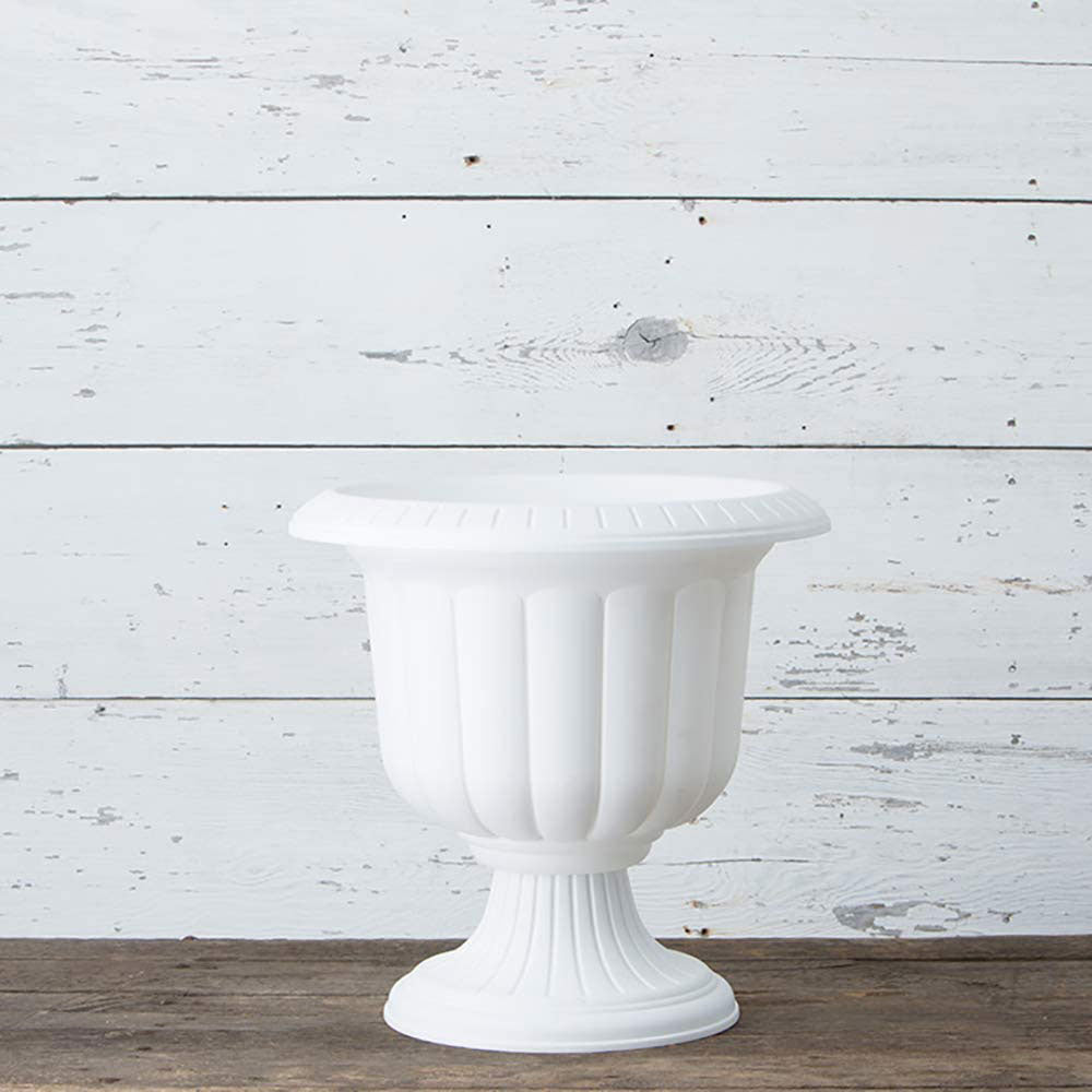 Novelty 19 Inch Outdoor Classic Urn Planter for Small Shrubs or Flowers, White - VMInnovations