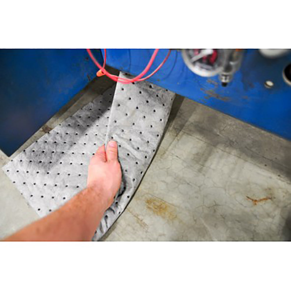 NPS Spilfyter Universal 18" x 16" Sorbent Lightweight Dimpled Pad, Gray (5 Pack) - VMInnovations