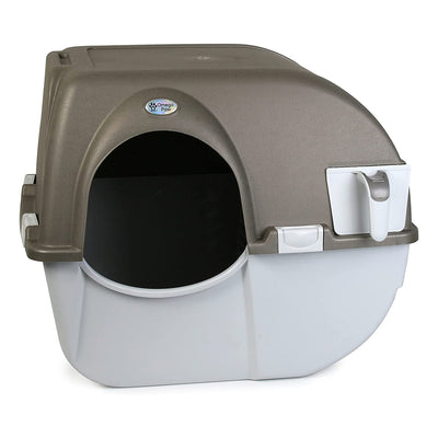 Omega Paw Roll 'n Clean Self Cleaning Litter Box for Cats, Grey (Open Box)