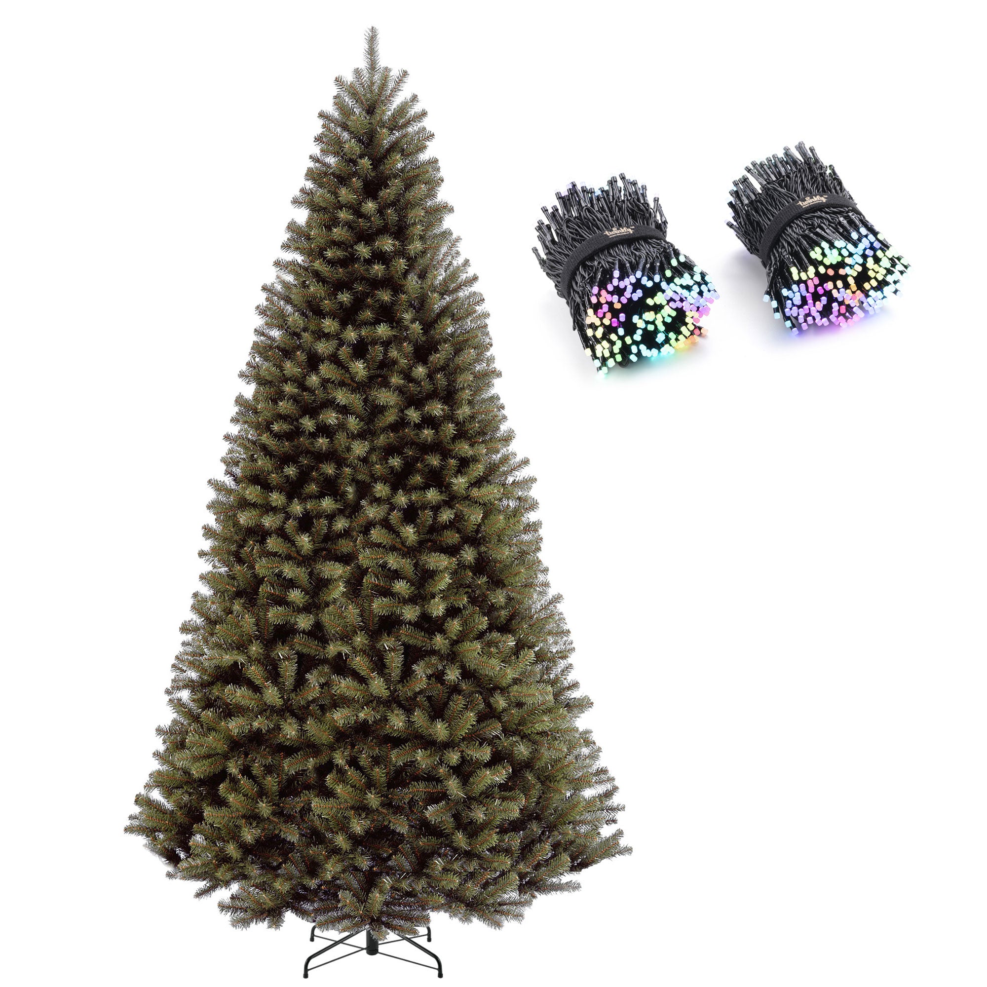 National Tree Company North Valley Spruce 9 Foot Christmas Tree & String Lights