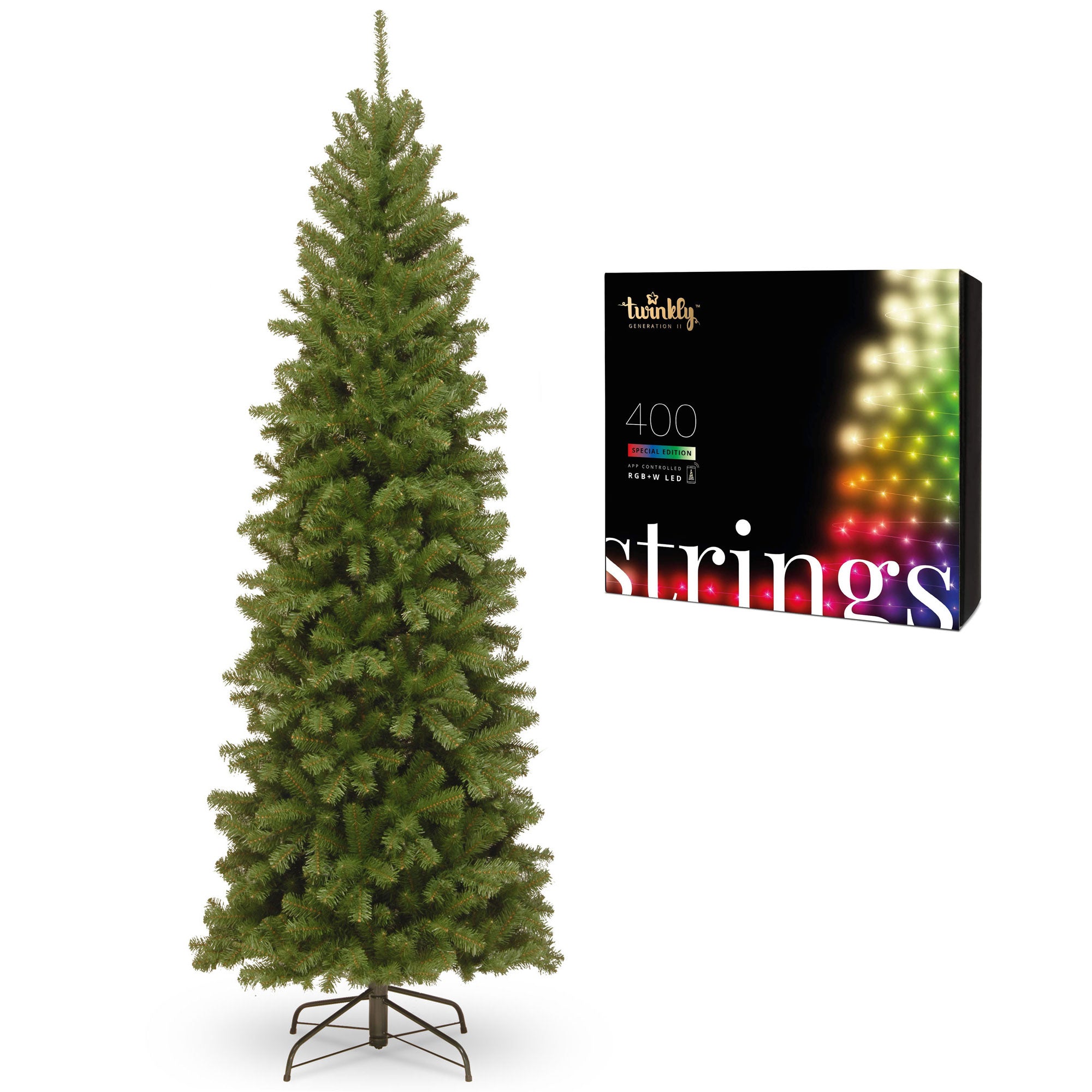 National Tree Company North Valley Spruce 7 Foot Christmas Tree & String Lights