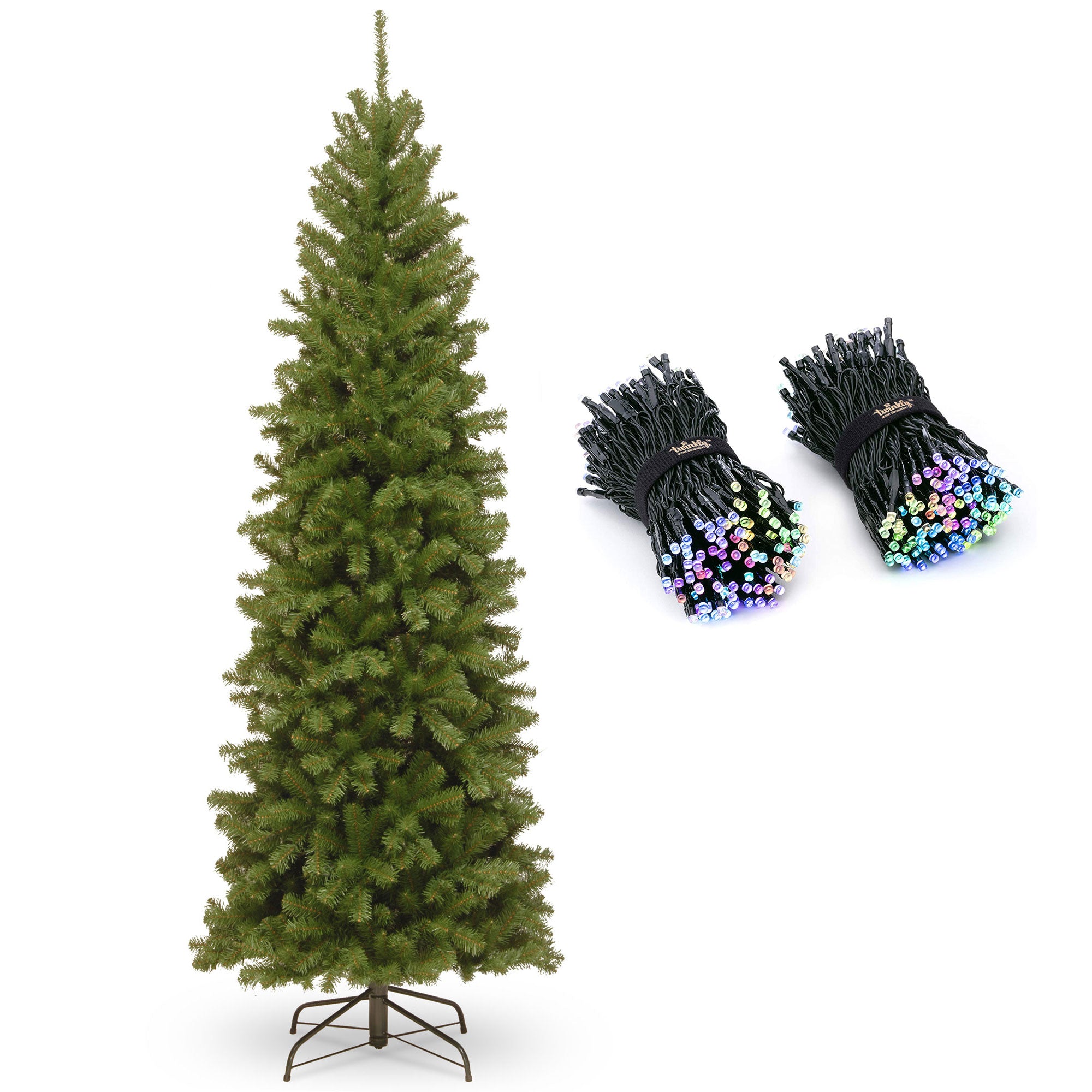 National Tree Company North Valley Spruce 7 Foot Christmas Tree & String Lights