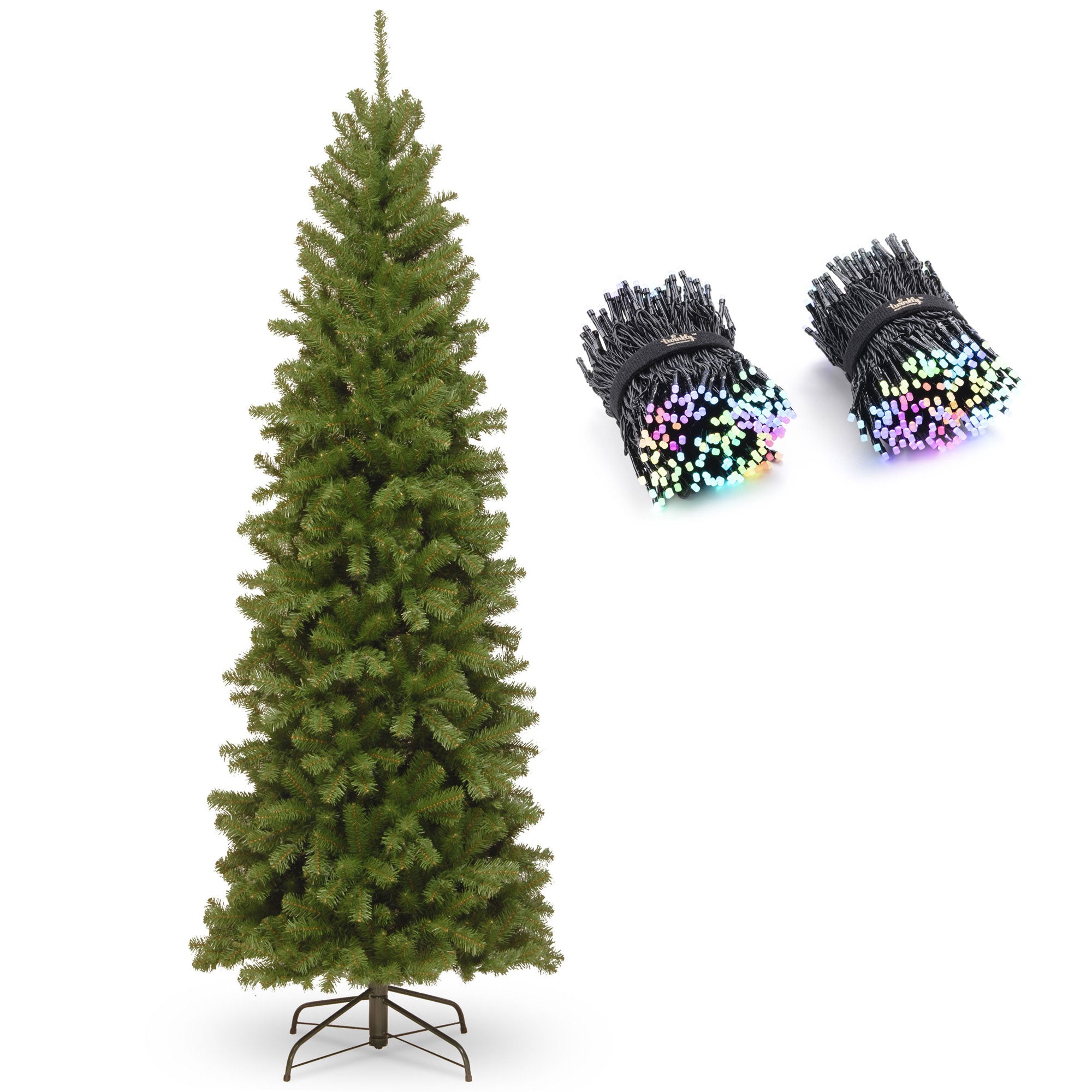 National Tree Company North Valley Spruce 9 Foot Christmas Tree & String Lights