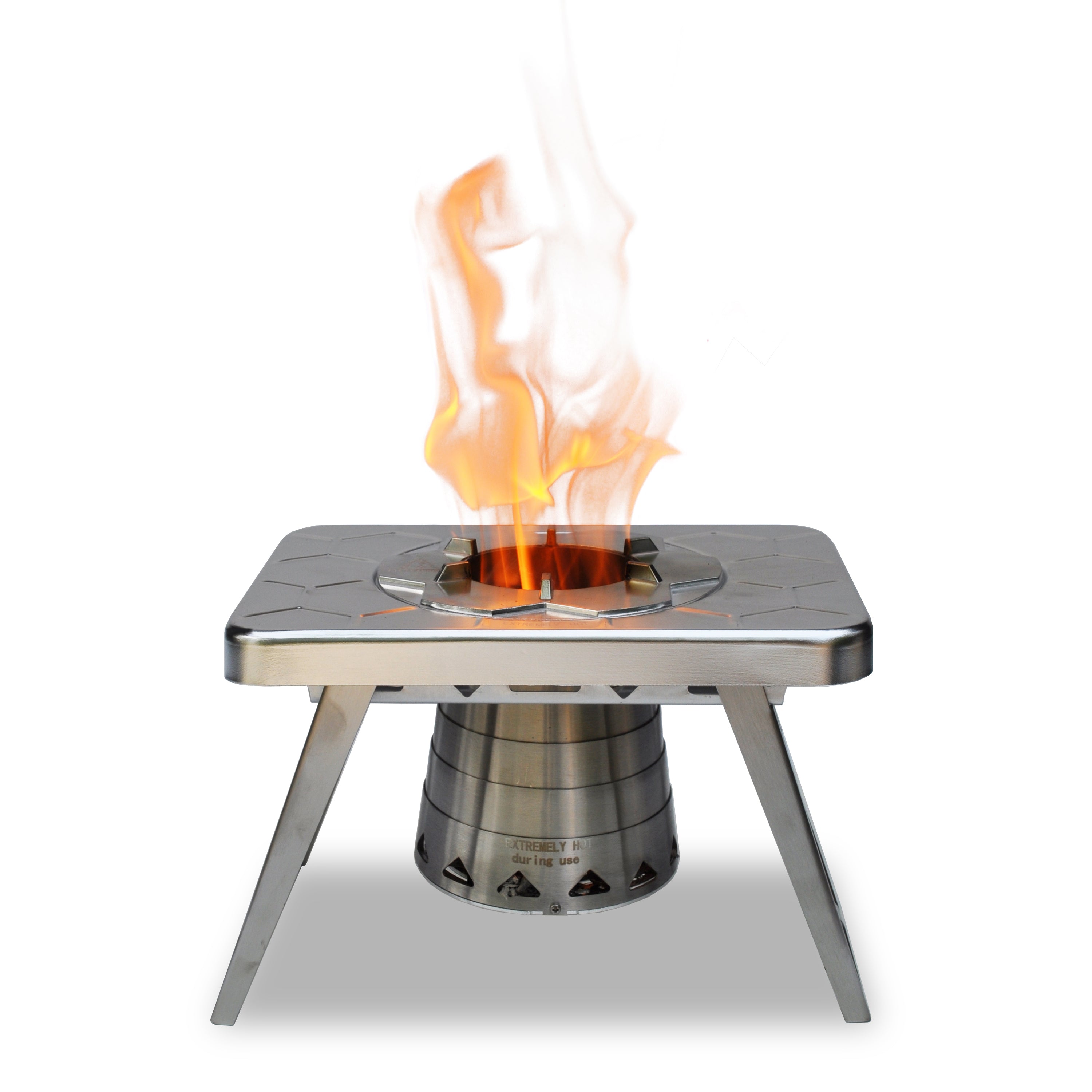 nCamp Universal Portable Stainless Steel Wood Burning Camping Stove (Open Box)