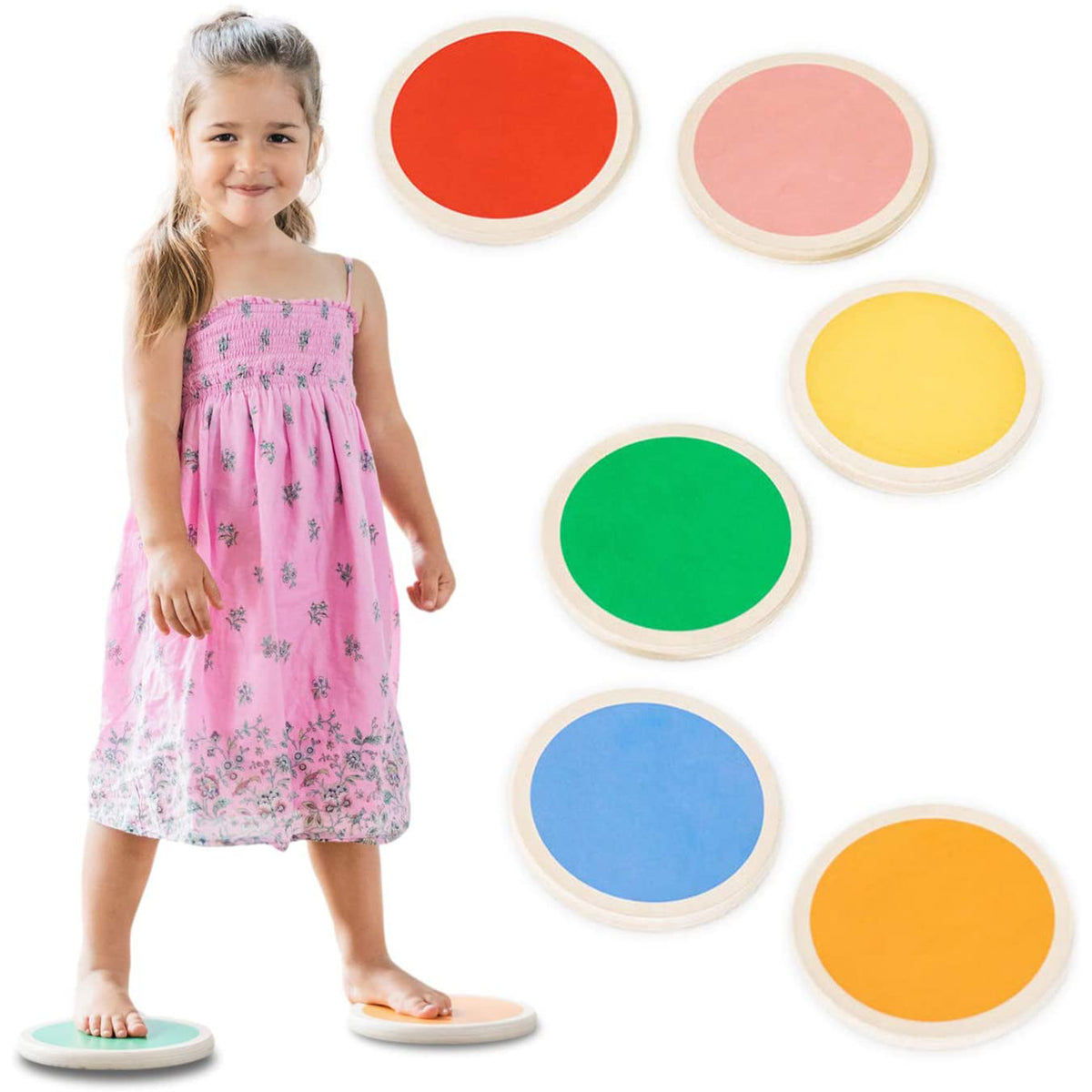 Tottlr All Wooden Toddler Exercise Development Activity Stepping Stone Play Set - VMInnovations