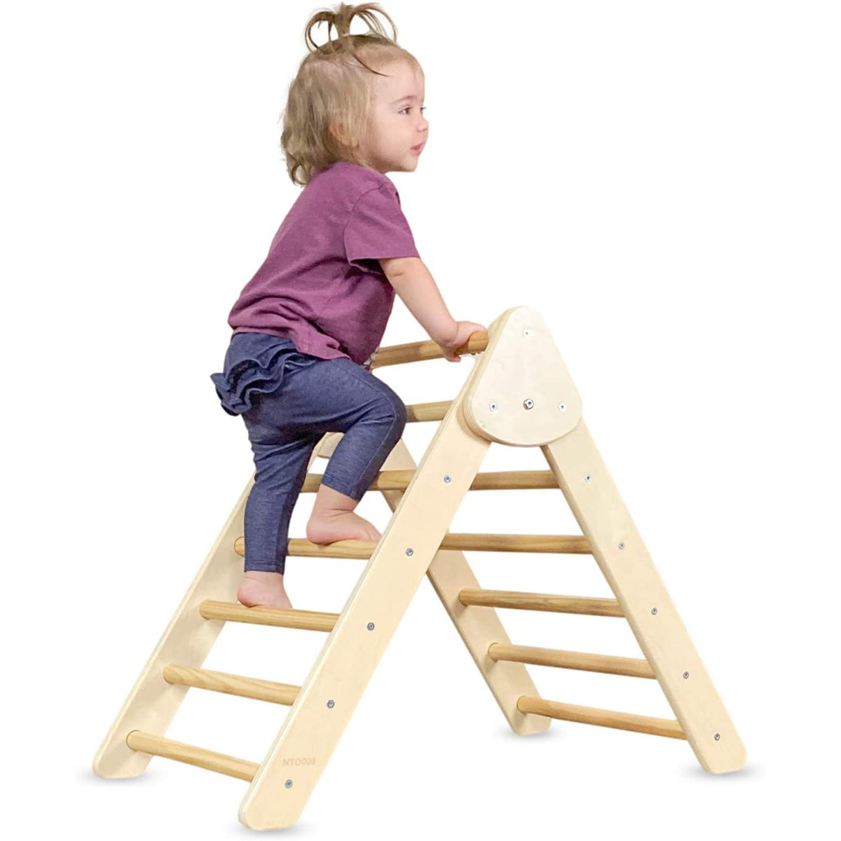 Tottlr All Wooden Toddler Growth Development Activity Climbing Triangle Play Set - VMInnovations