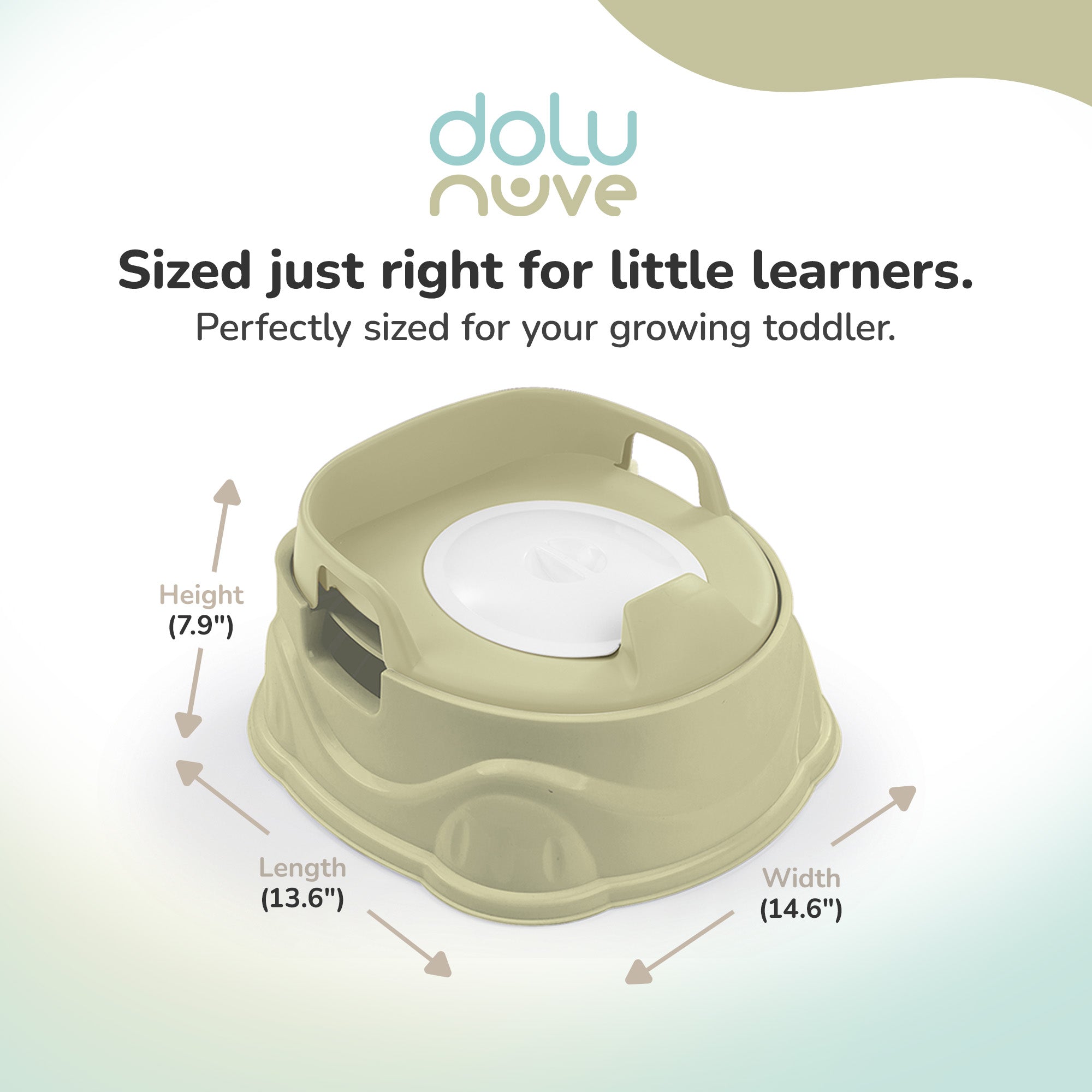 Dolu Nuve 3-in-1 Potty, Toilet Adapter, and Step Stool, Green (Open Box)