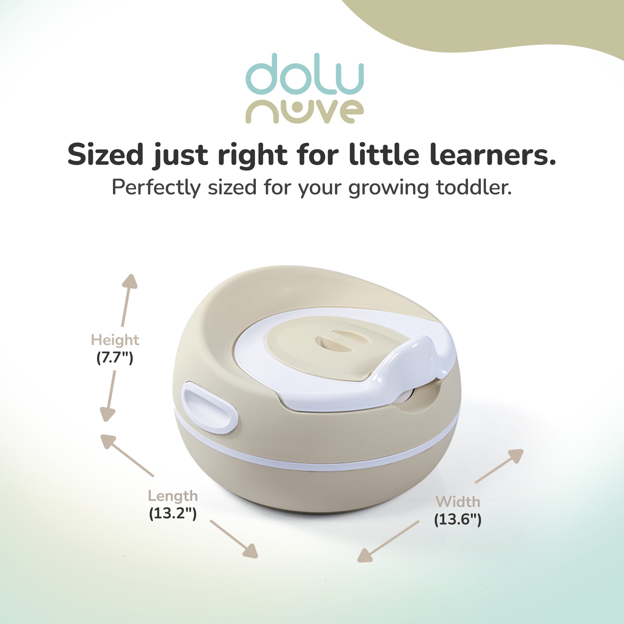Dolu Nuve Potty Training Seat, Portable Toilet Chair for Kids, Relax Beige - VMInnovations