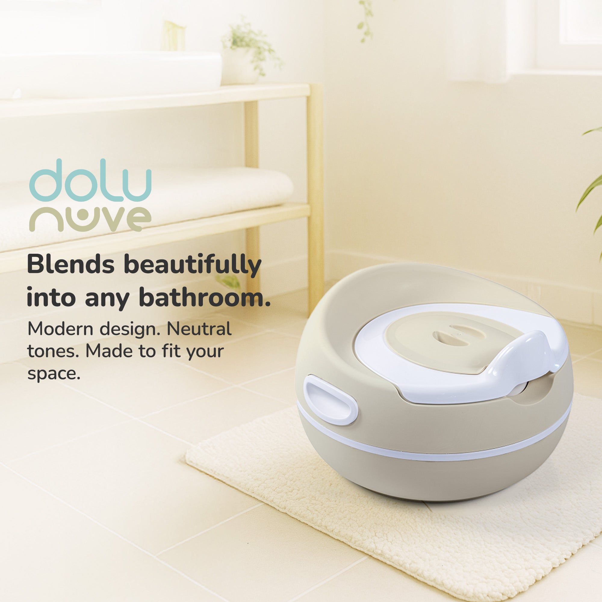 Dolu Nuve Potty Training Seat, Portable Toilet Chair for Kids, Relax Beige - VMInnovations