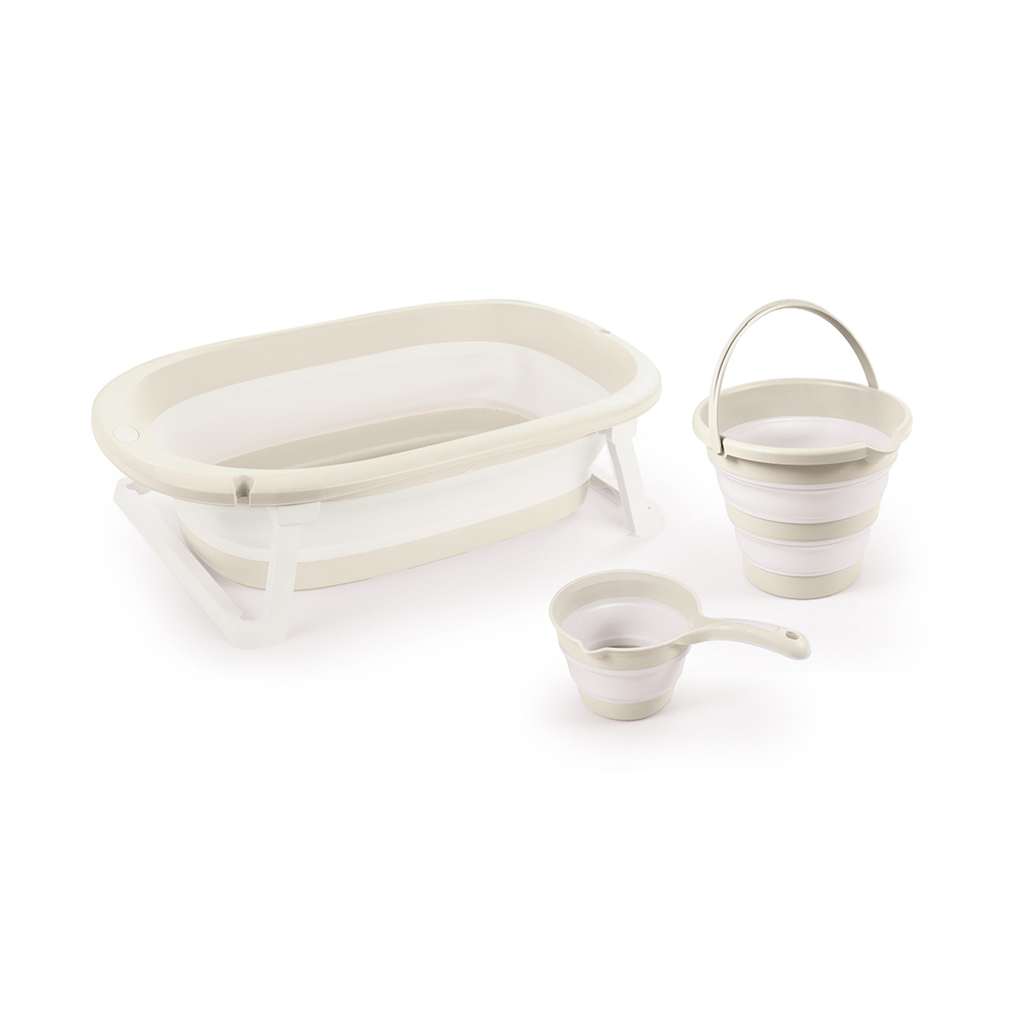 Dolu Nuve 3-Piece Foldable Baby Bath Set, Infant Tub, Bucket & Rinse Cup (Used)