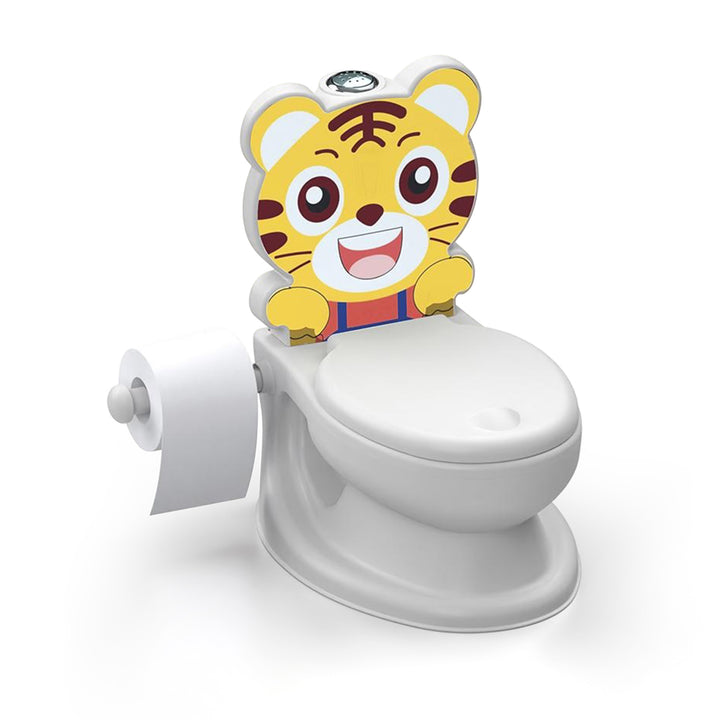 Dolu Nuve Tiger Baby Toddler Potty Chair Light Sound Toilet Paper Holder, White - VMInnovations
