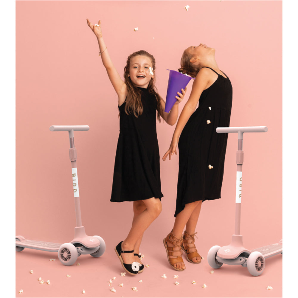 Bird Birdie Kick Scooter for Kids Adjustable Height Handle, Electric Rose (Used)