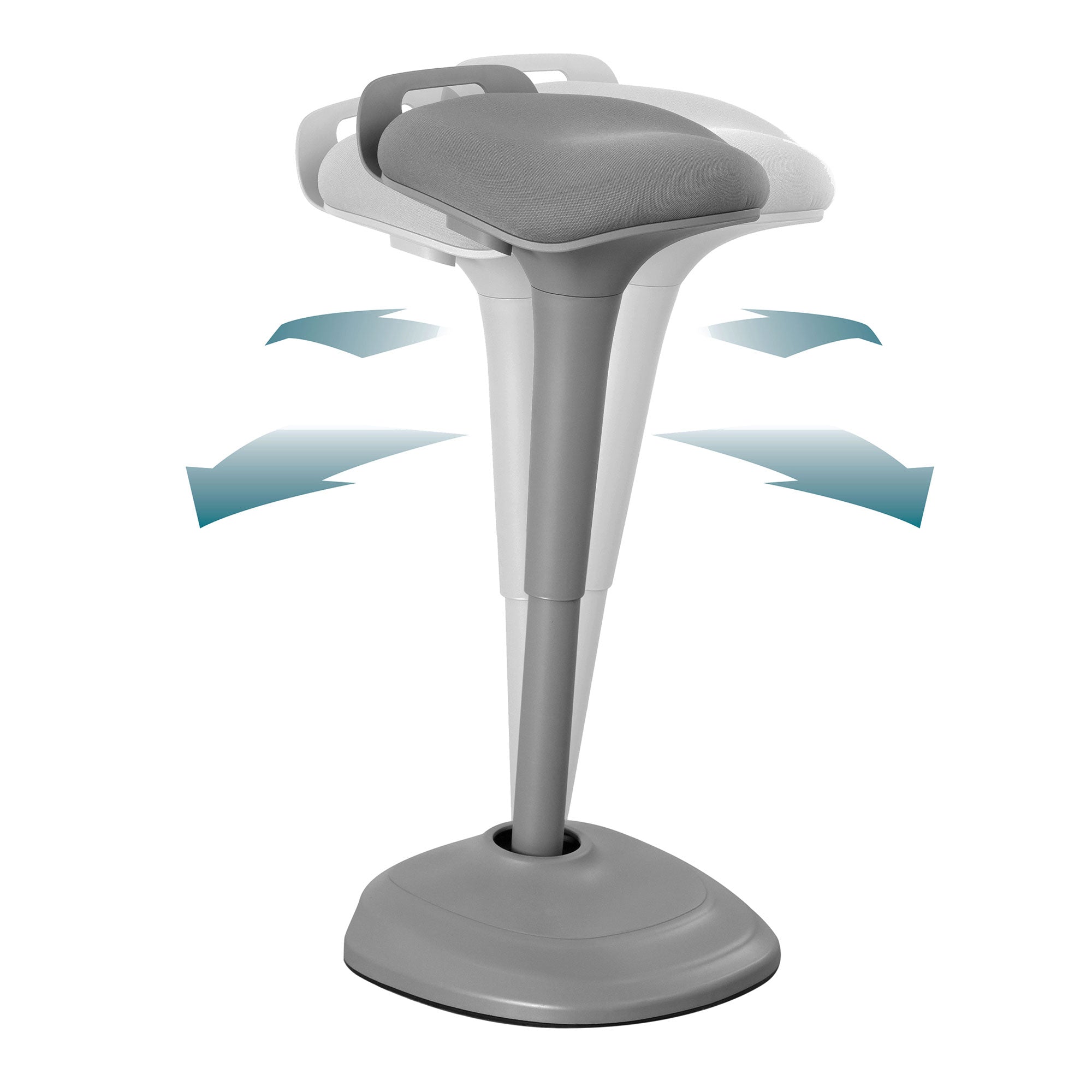Living Essentials Forte Office Adjustable 360 Swivel Wobble Stool, Gray (Used)