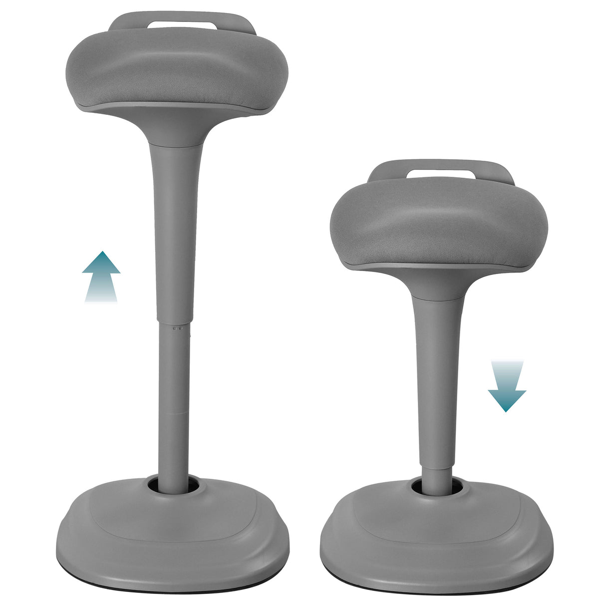 Living Essentials Forte Office Adjustable 360 Swivel Wobble Stool, Gray (Used)