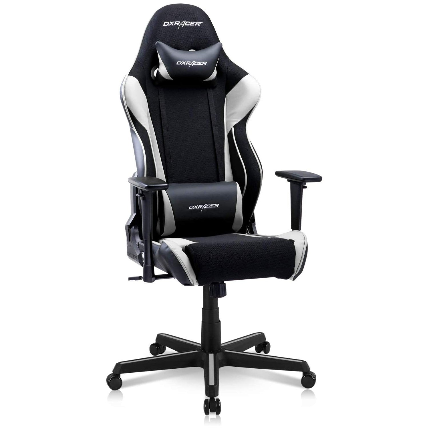 DXRacer Racing Ergonomic Home Office Desk Computer Gaming Chair, Black & White