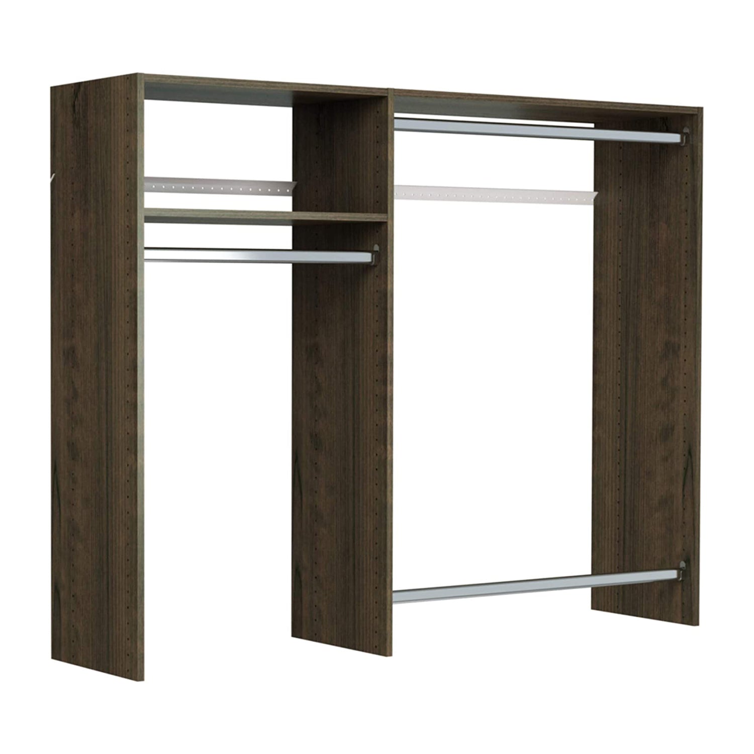 Easy Track Hanging Closet Kit Wardrobe Storage Clothing Rack, Truffle(For Parts)
