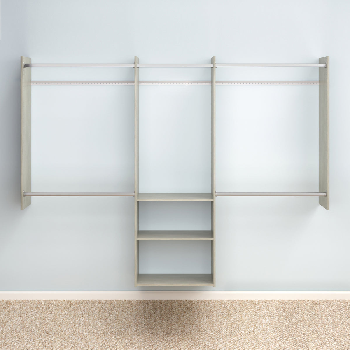 Easy Track Deluxe Tower Closet Storage Organizer with Shelves & Drawers, Grey (Used)