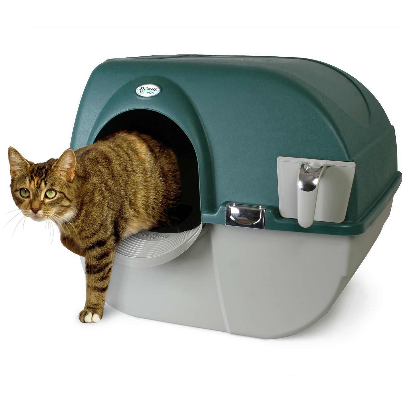 Omega Paw Roll'n Clean Self-Cleaning Litter Box & Paw Cleaning Mat for Cats - VMInnovations