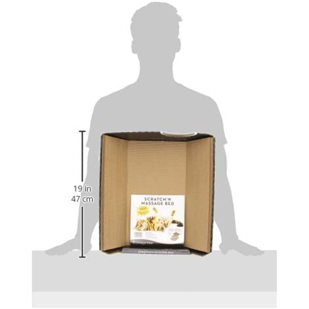 Omega Paw Cardboard Pet Ripple Board Scratch'n Massage Cat Bed w/ Chin Scratcher