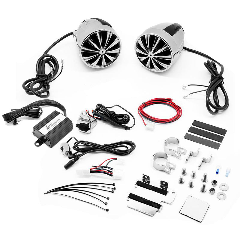 Lanzar 700W Waterproof 3" Motorcycle ATV Amp Speaker Sound System, Pair (4 Pack)