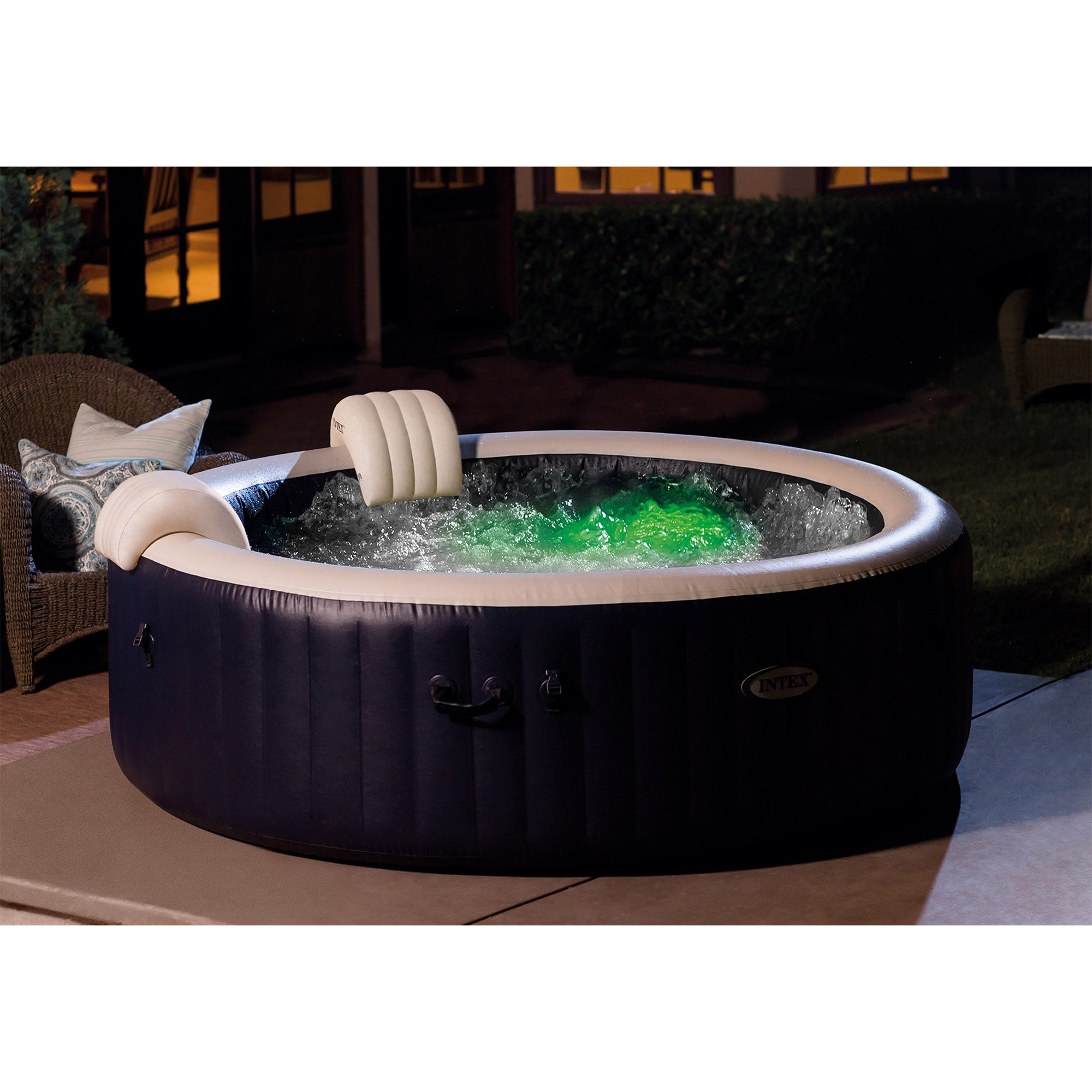 Intex 6 Person Pop Up Hot Tub Bundled w/ PureSpa Slip-Resistant Seats (4 Pack) - VMInnovations