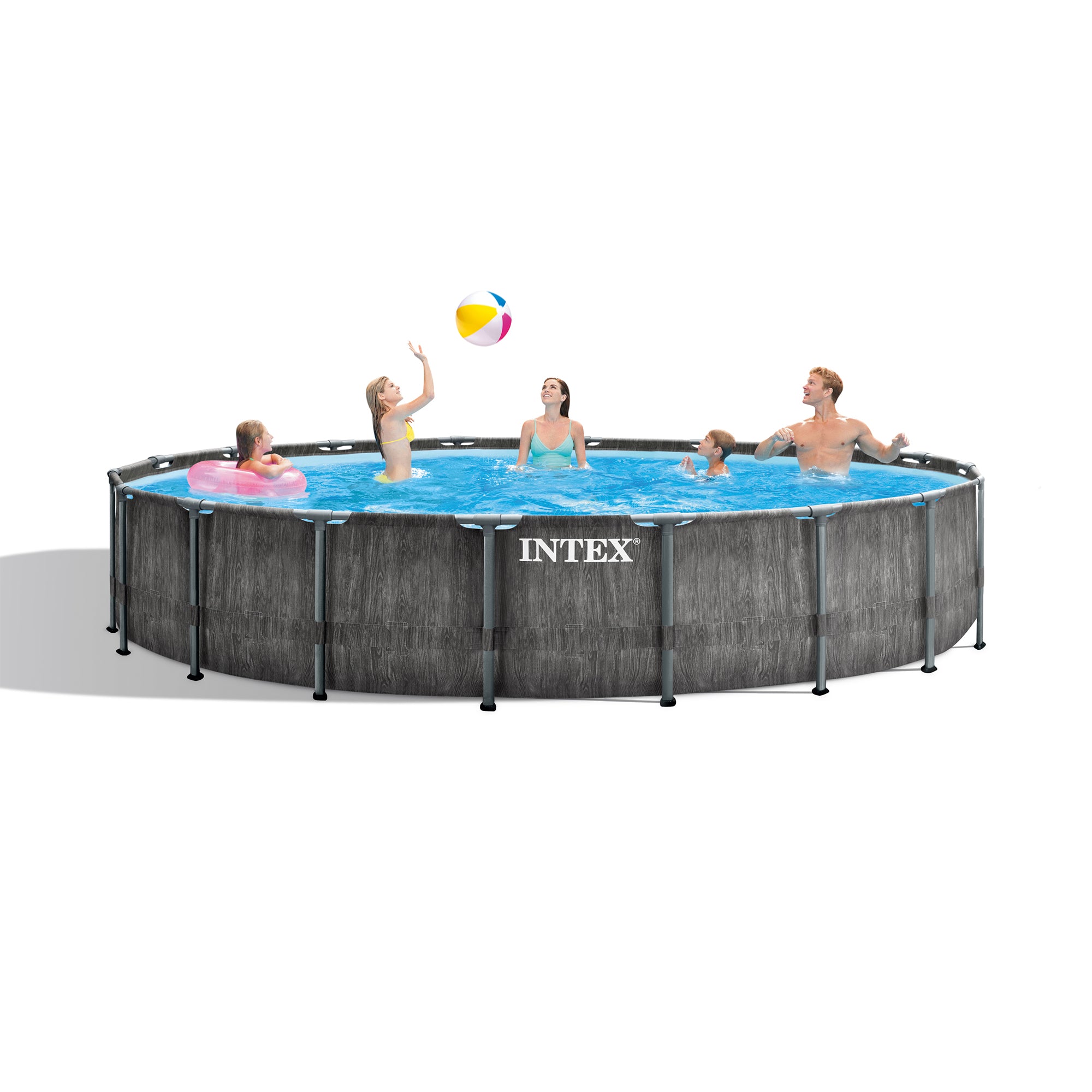 Intex Greywood 18ft x 48in Frame Above Ground Swimming Pool Set & Chlorine Tabs
