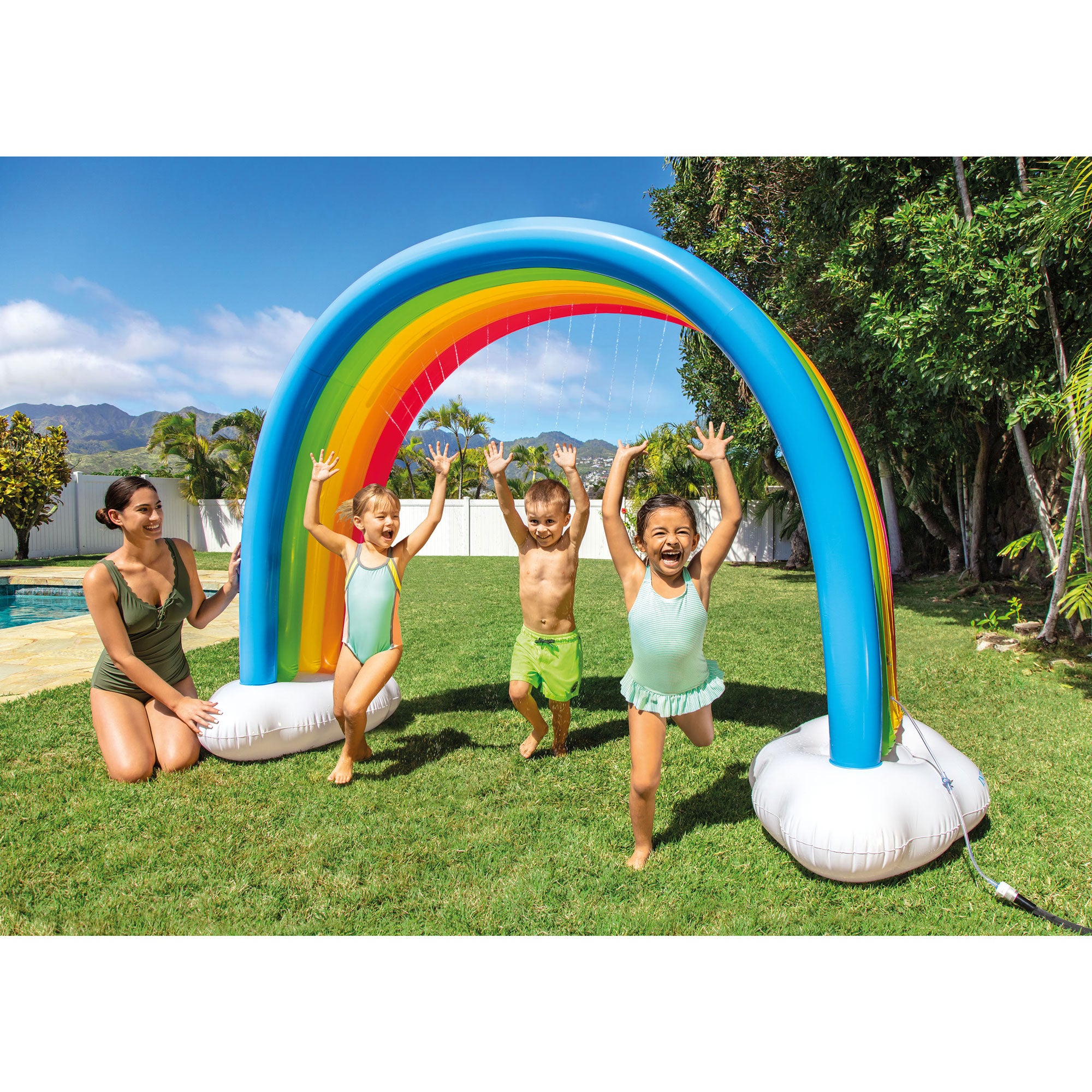 Intex Inflatable Rainbow Cloud Kids Play Sprinkler, Ages 3 & Up (Open Box) - VMInnovations