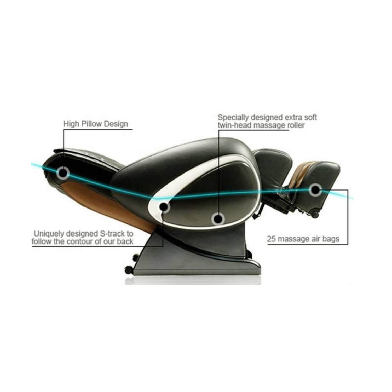 Osaki Zero Gravity Computer Body Scan Reclining Massage Chair, Black (Open Box)