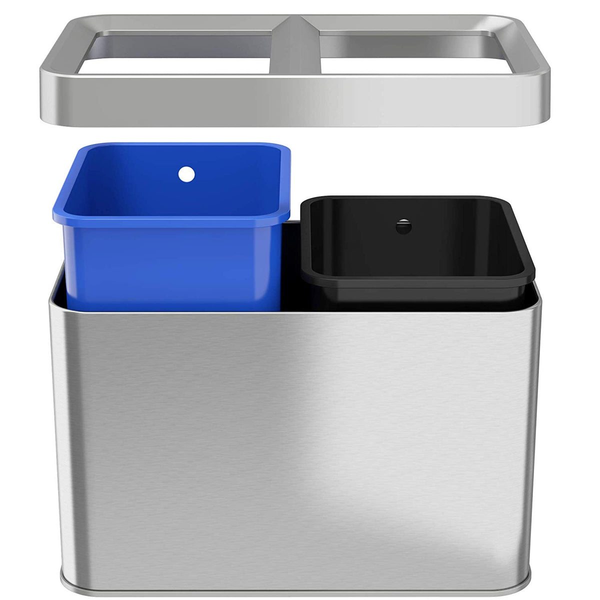 iTouchless 5.3 Gallon Dual Trash Can and Recycle Container (Open Box)