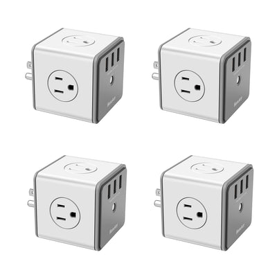 Huntkey SMC007 Surge Protecting Outlet Extender w/ AC Plugs & USB Ports (4 Pack)