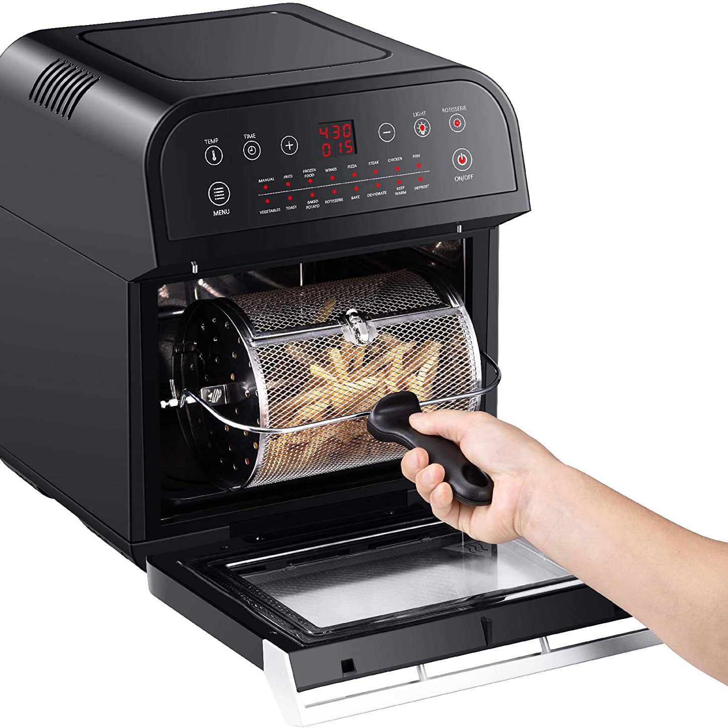 GoWISE 12.7-Quart Electric 15-in-1 Programmable Air Fryer and Oven Combo, Black (Refurbished)