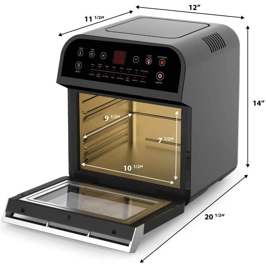 GoWISE 12.7-Quart Electric 15-in-1 Programmable Air Fryer and Oven Combo, Black (Refurbished)