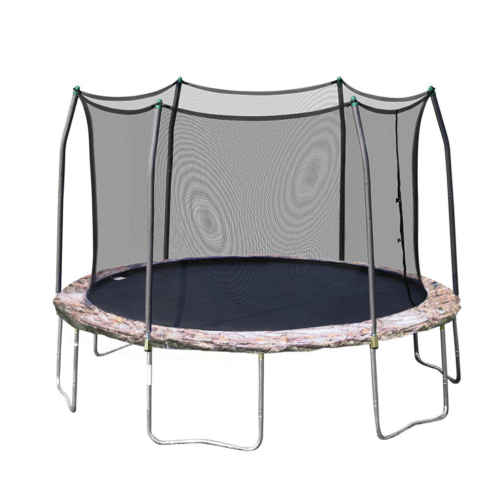 Skywalker Trampolines 15 Foot Round Outdoor Trampoline with Enclosure, Camo