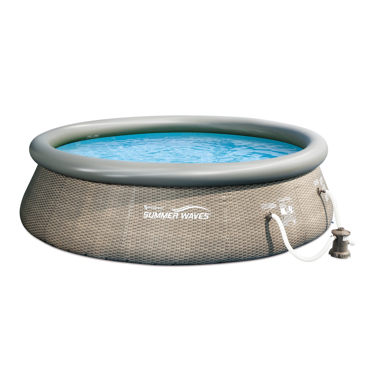 Summer Waves 14ft x 36in Above Ground Inflatable Outdoor Pool w/ Pump (Open Box) - VMInnovations