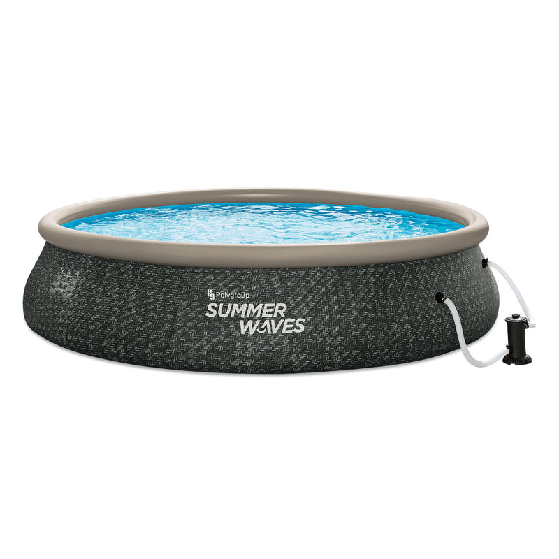 Summer Waves 16ft x 42in Quick Set Ring Above Ground Pool, Dark Gray (For Parts)