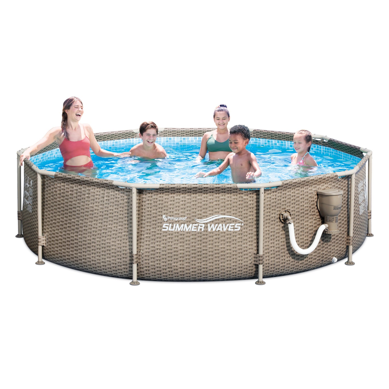 Summer Waves P20010305 10ft x 30in Above Ground Frame Swimming Pool Set, Tan - VMInnovations