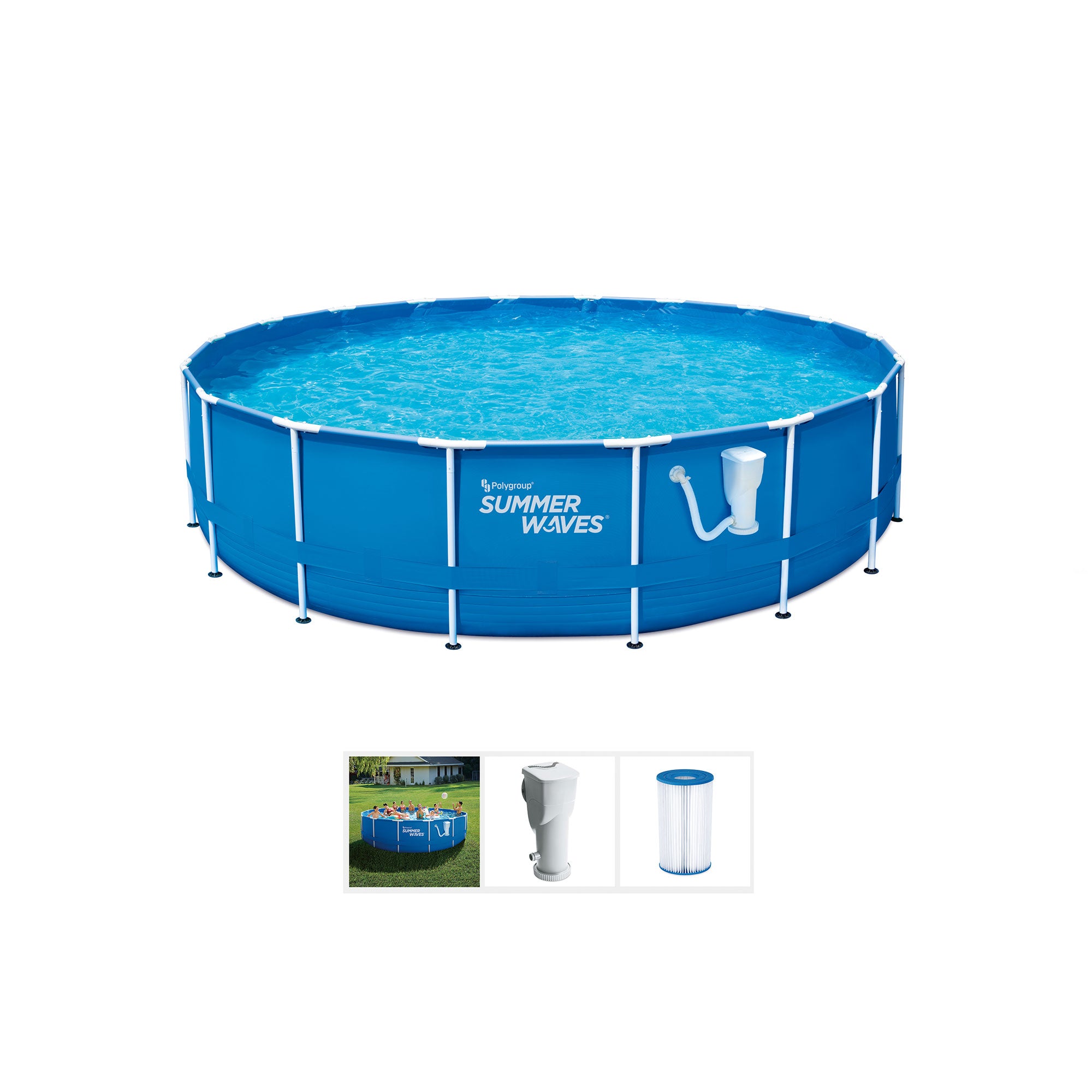 Summer Waves Active 10 Foot Metal Frame Above Ground Pool Set w/ Pump (Open Box) - VMInnovations