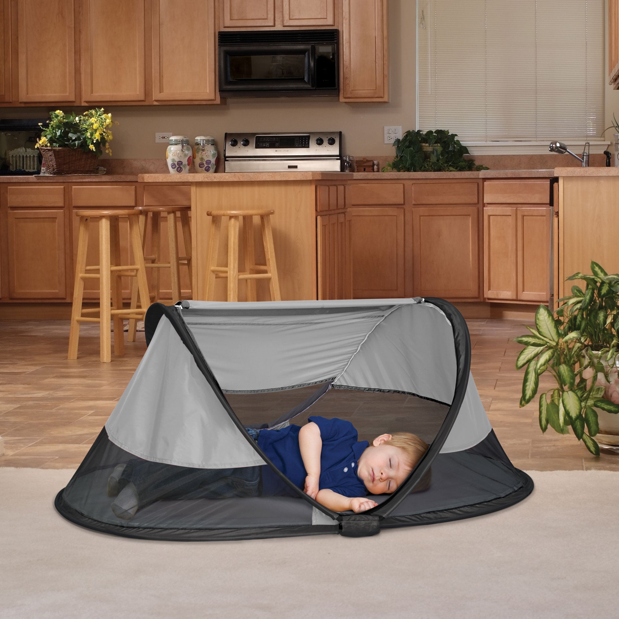 KidCo PeaPod Portable Foldable Mesh Toddler Travel Bed & Storage Bag, Midnight - VMInnovations