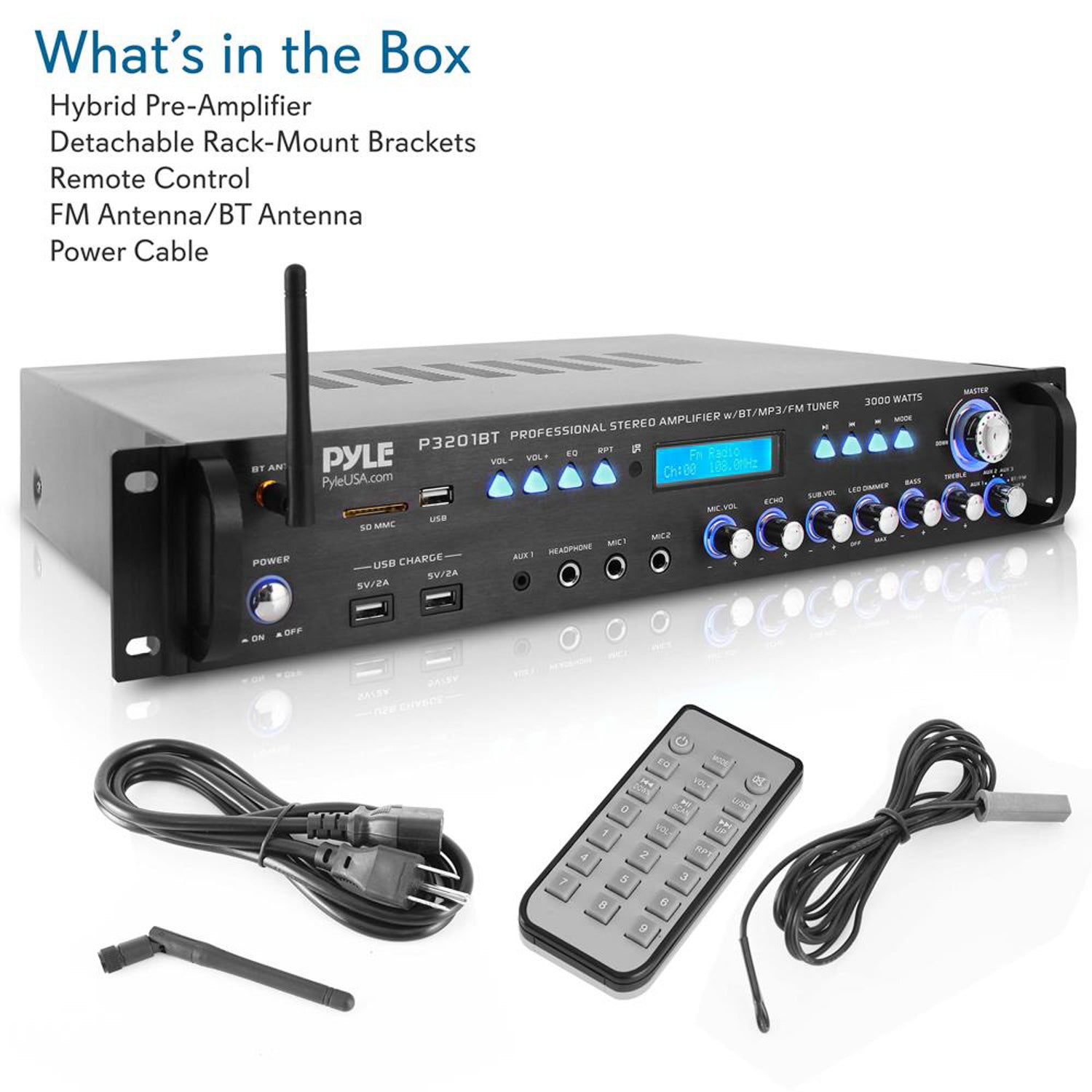 Pyle 3000 Watt Home Multi Channel Bluetooth Hybrid Amplifier Receiver (4 Pack) - VMInnovations