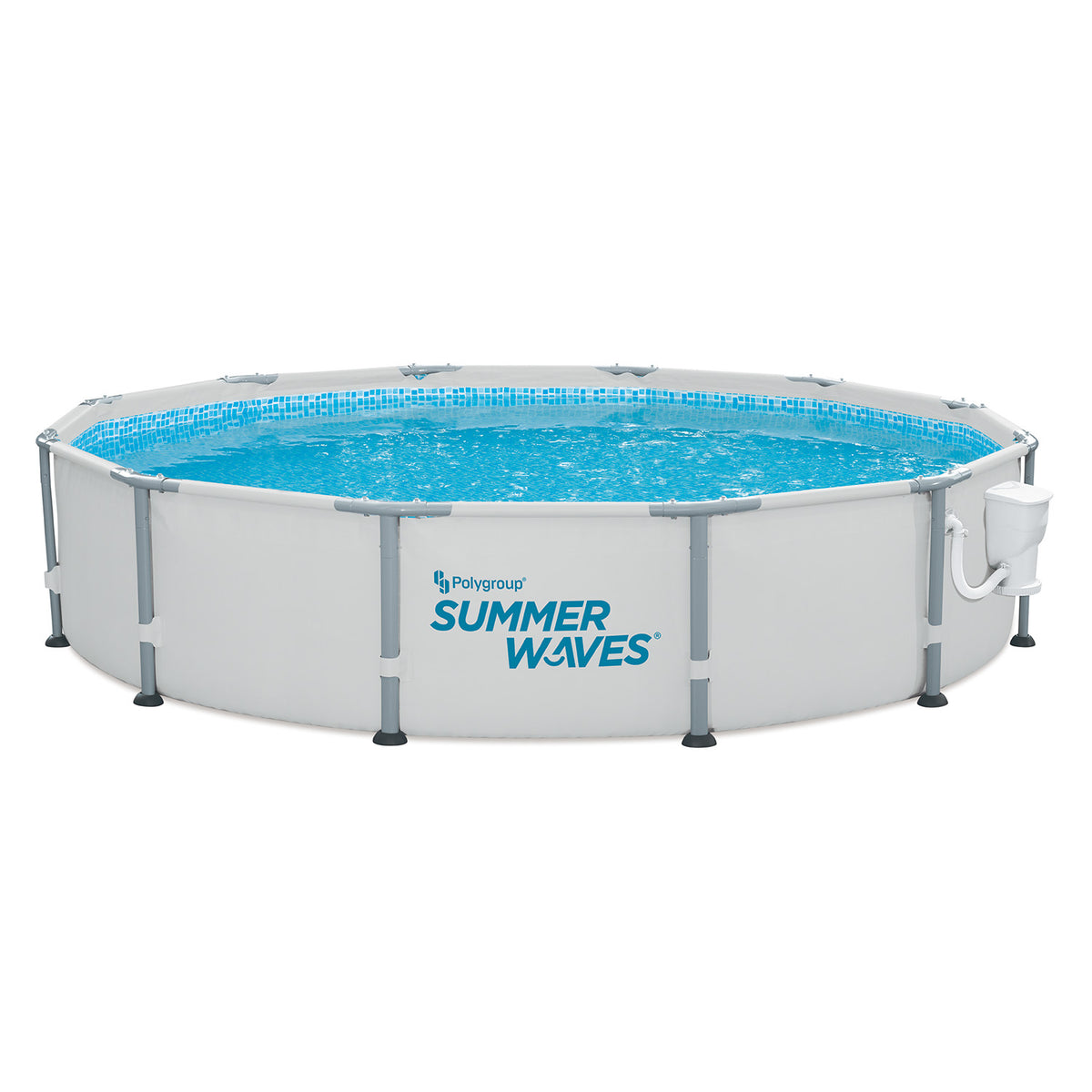 Summer Waves Elite 12 Foot Metal Frame Above Ground Pool Set with Filter Pump