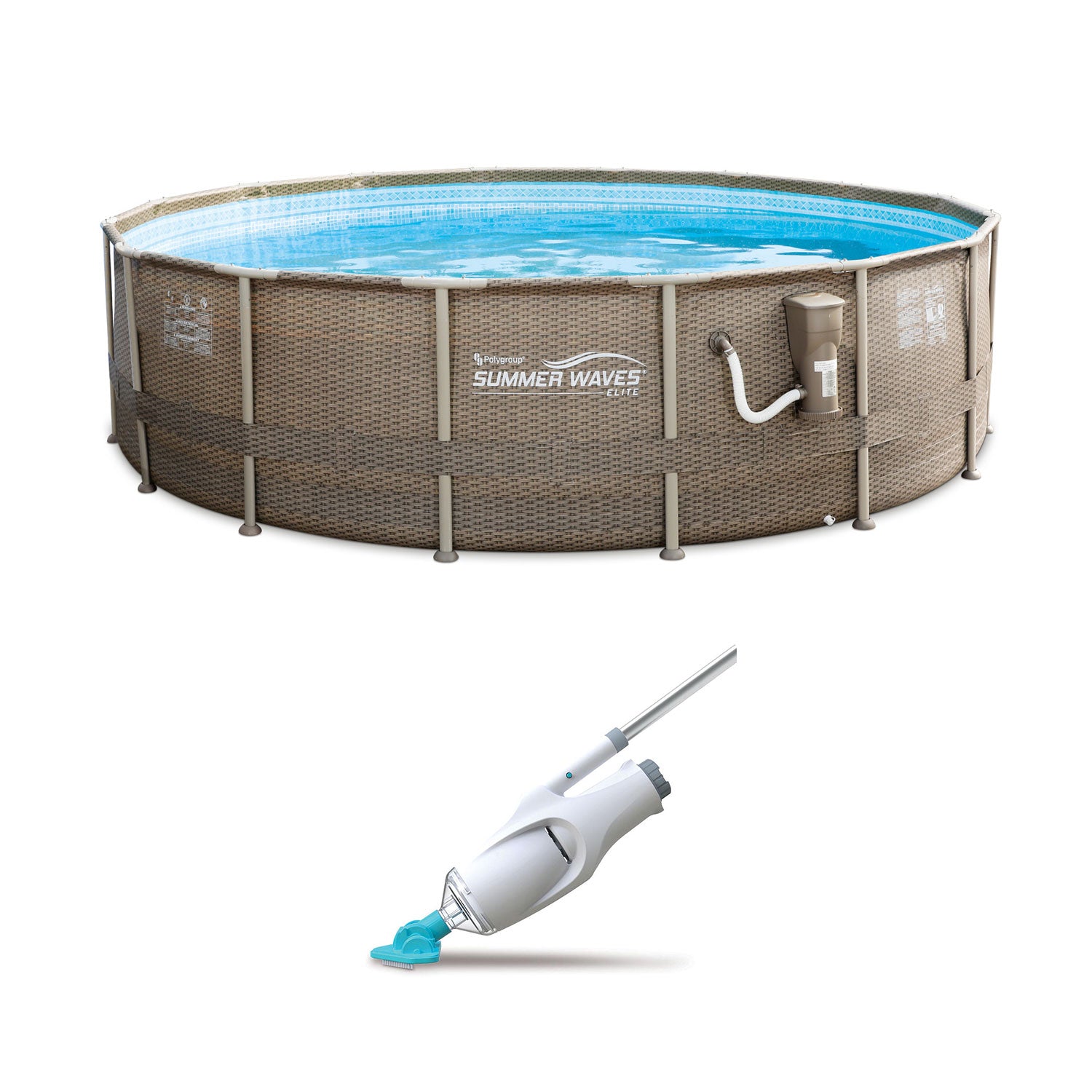 Summer Waves 16ft x 48in Swimming Pool with Kokido Pool and Spa Vacuum Cleaner - VMInnovations