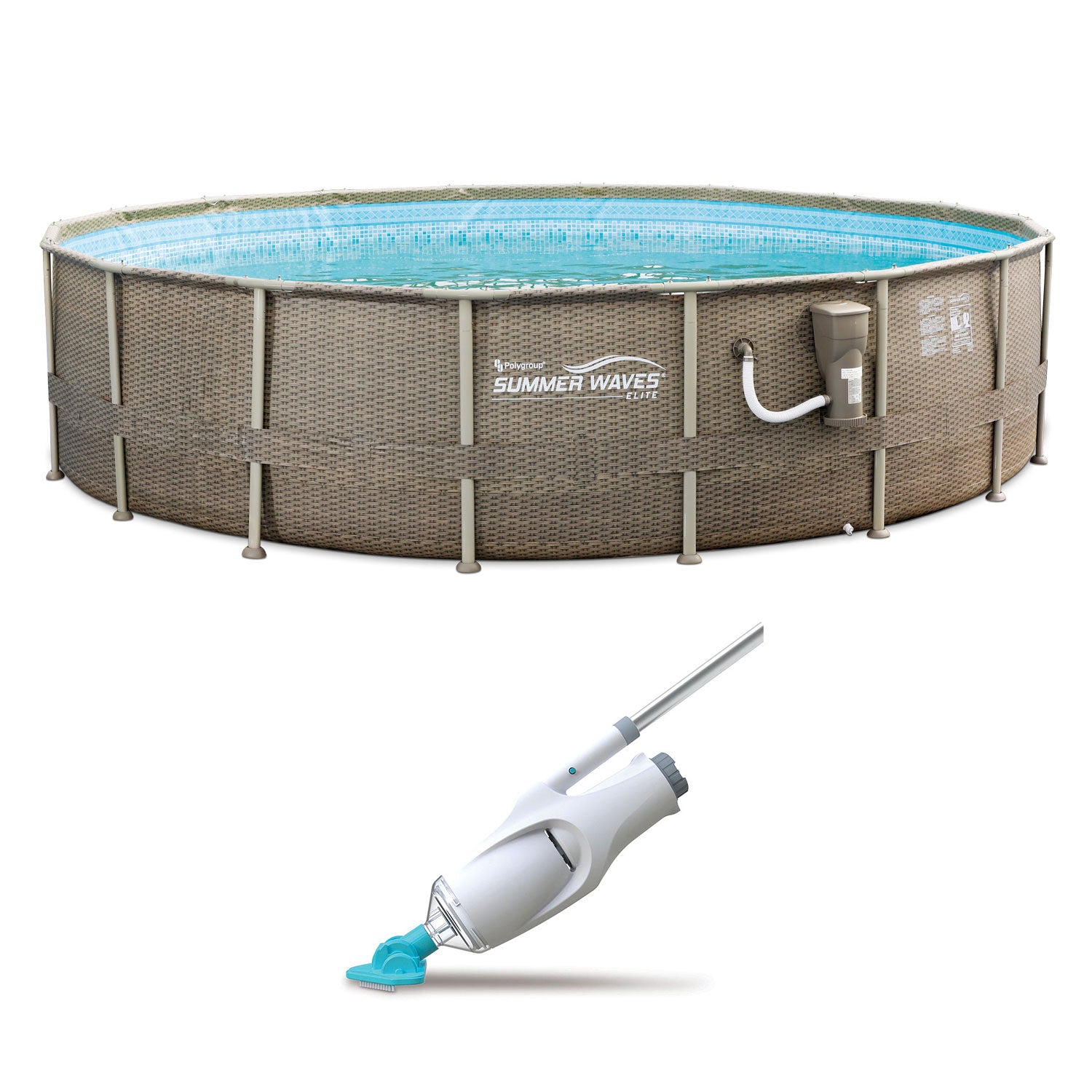 Summer Waves 18ft x 48in Elite Swimming Pool & Kokido Telsa 5 Vacuum Cleaner - VMInnovations