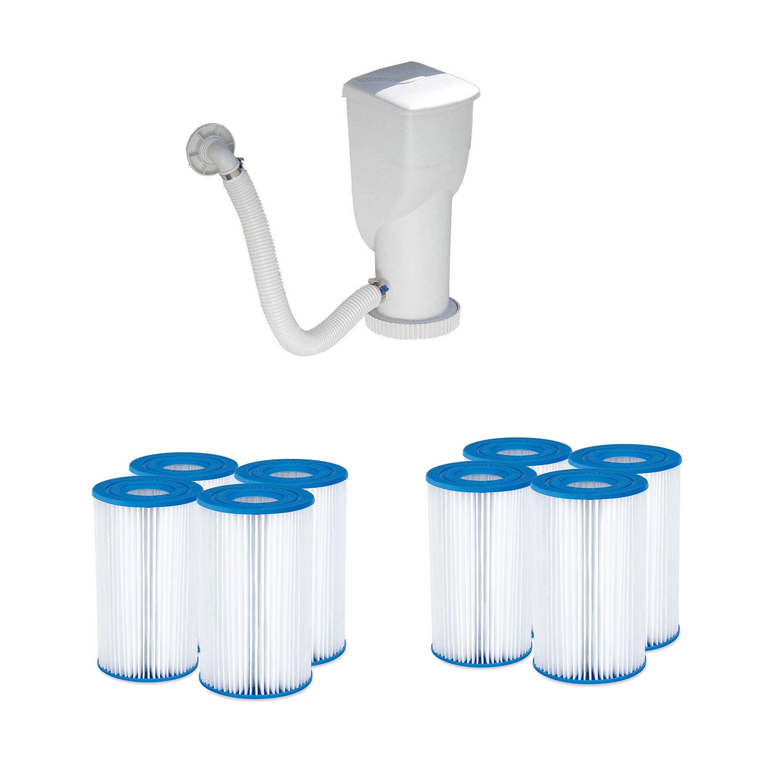 Summer Waves 1500 Gal GFCI SkimmerPlus Pool Filter Pump & 8 Filter Cartridges